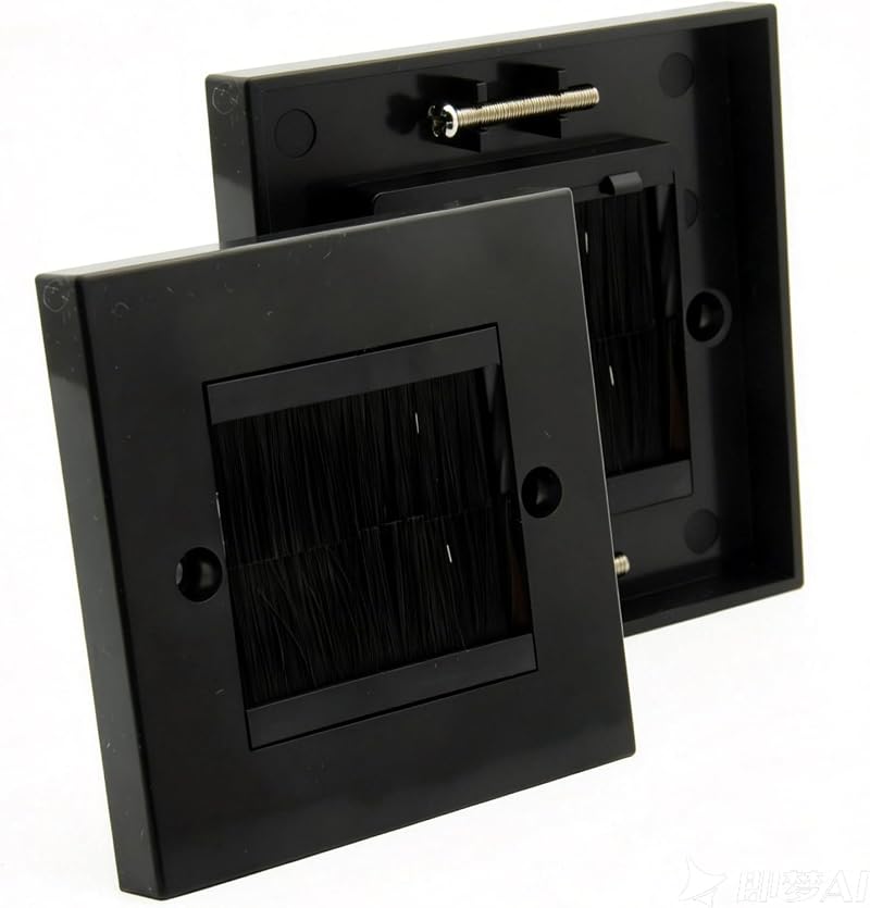 Wandmontierte Kabeldurchführung Mit Bürste, Bürstenpanel Zur Kabelführung Von Hdmi-tv-kabeln, 80 X 80 Mm Multimedia-wanddose, Kabelschlauch Für Heimkino- Und Büroinstallationen
