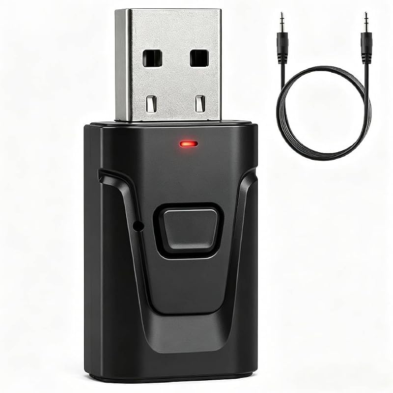 2-in-1 Usb-bluetooth-5.0-adapter (sender/empfänger) – Kabelloses Stereo-audio Mit 3,5-mm-klinkenanschluss – Latenzfrei – Kompatibel Mit Fernsehern, Pcs, Autos, Lautsprechern Und Kopfhörern – Plug & Pl