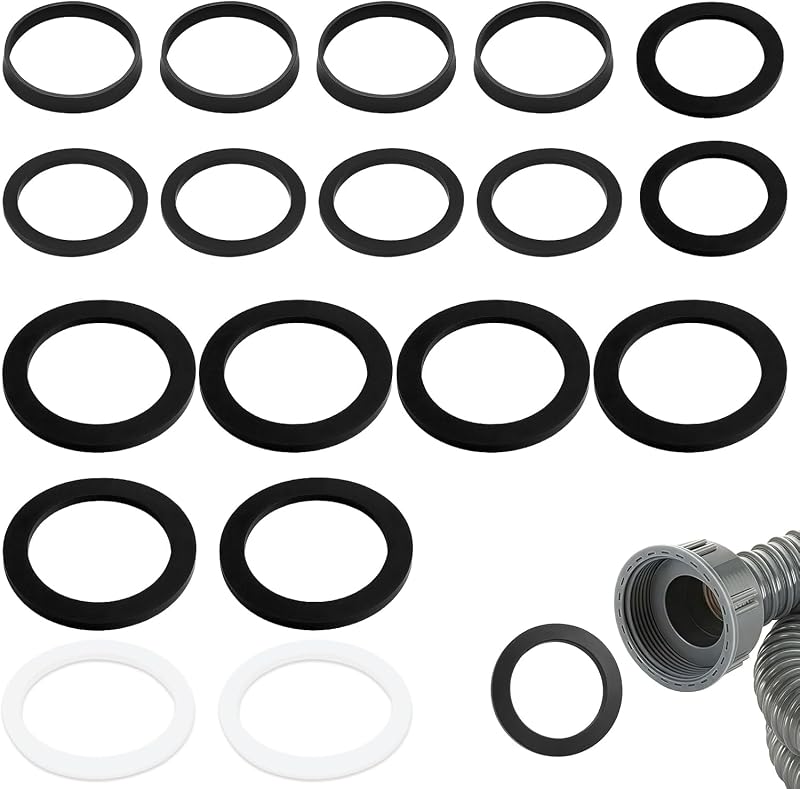 18-teiliges Dichtungsset Für Spülbeckenabflüsse, Dichtungen Für Küchenabflüsse, 40 Mm, 45 Mm Und 56 Mm Abflussdichtungen, Silikon- Und Nbr-unterlegscheiben Für Spülbeckenrohre