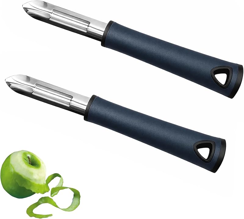 Set Mit 2 Multifunktionalen Edelstahl-schälern Mit Ergonomischen Griffen – Obst- Und Gemüseschäler, Ideal Für Kartoffeln, Karotten Und Anderes Gemüse