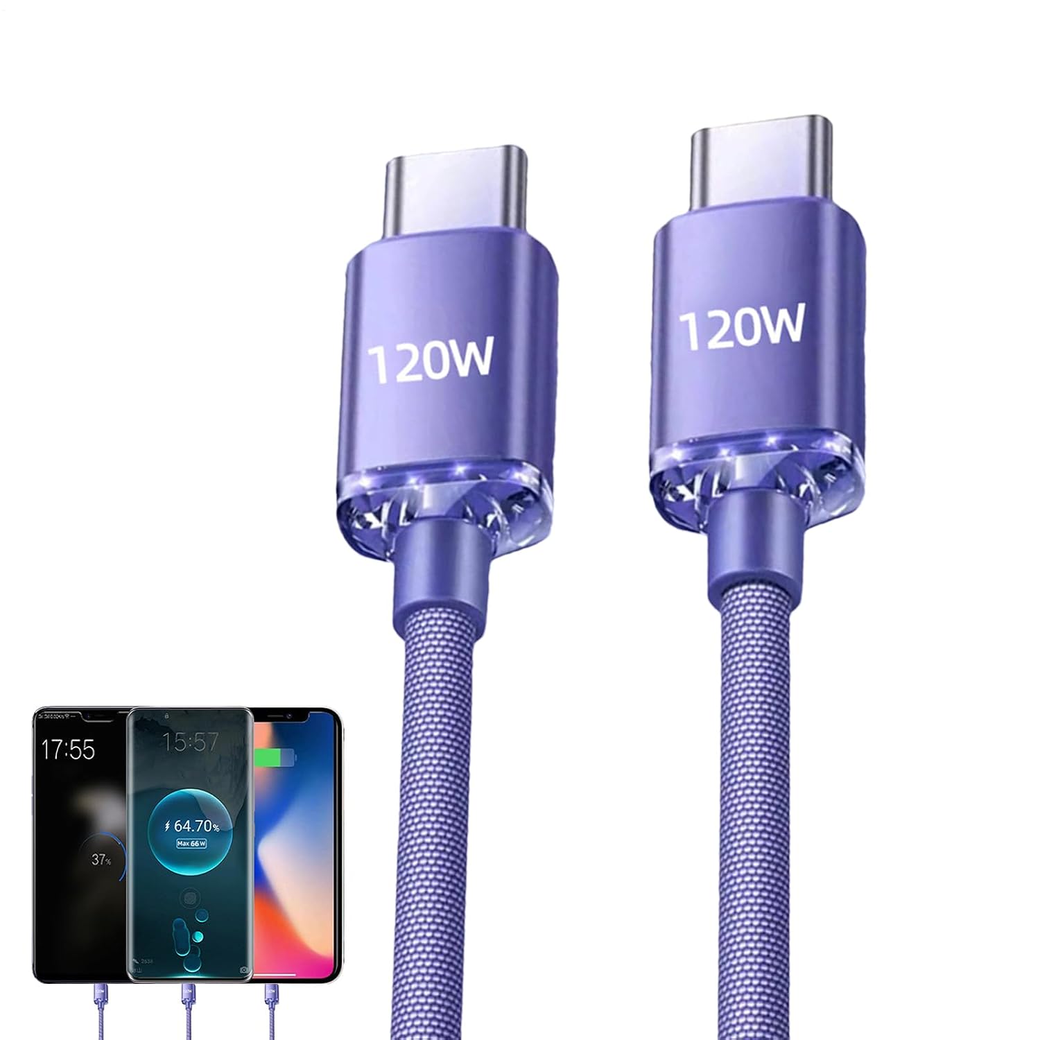 Universelles Usb-c-mehrfachladekabel, Usb-c-auf-dual-usb-c-kabel-splitter Für Datenübertragung Und Schnellladung