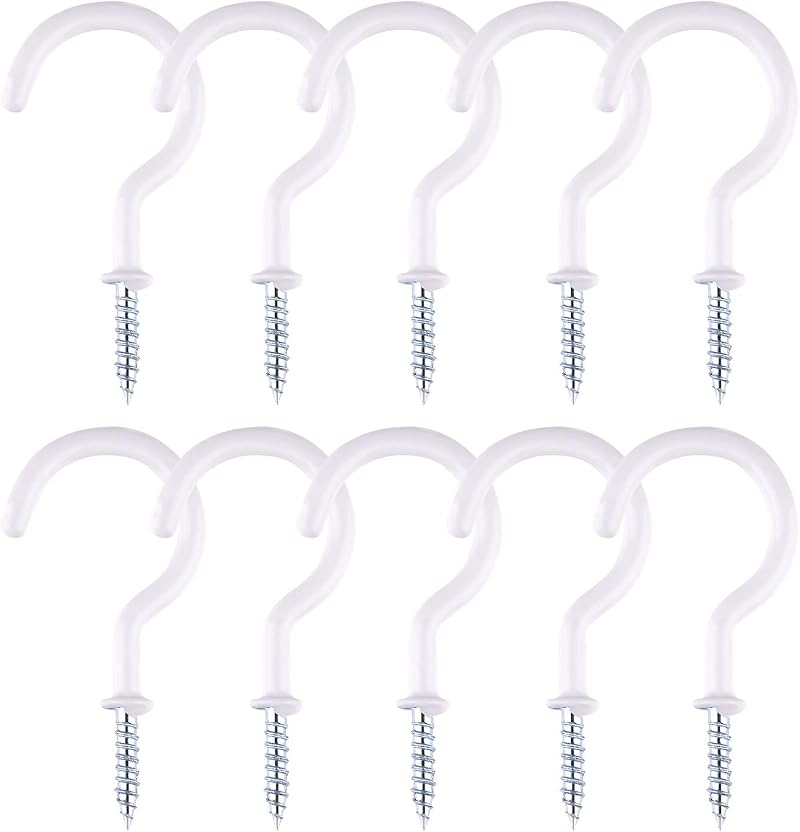 Tuparka 10er-pack 5 Cm (2 Zoll) Große Schraubhaken Für Die Decke In Bad, Küche Und An Der Decke, Weiß