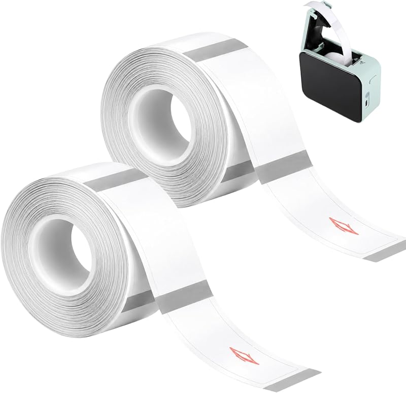Etikettenrollen – Selbstklebende Thermotransferetiketten 12 X 40 Mm – Weiß, 160 Etiketten/rolle – Kompatibel Mit Druckern Der Serien P15/p12/p11/d30/d32/d35/hp1/hp3/hp4 – Rollenabmessungen: 40 X 12 Mm