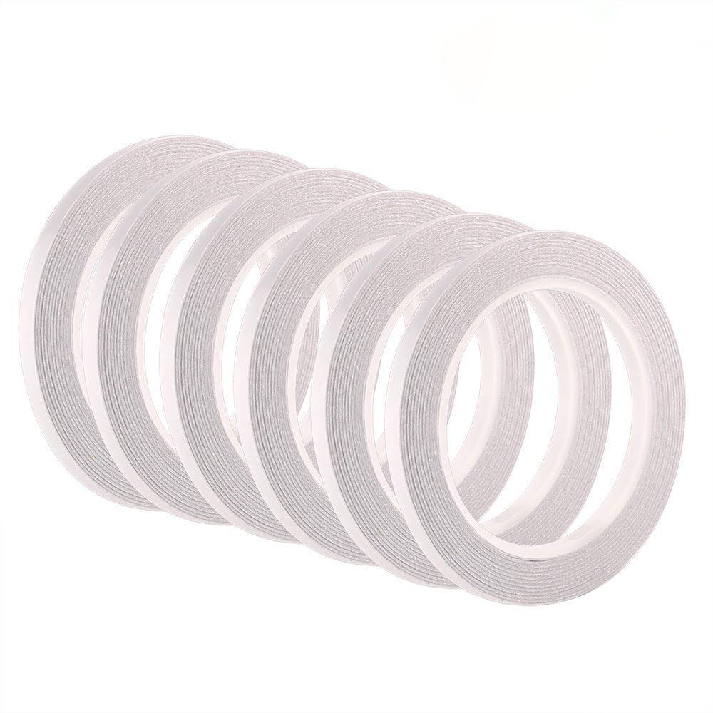 Fepito 6er-packung Doppelseitiges Klebeband Für Näharbeiten, Bastelprojekte Und Heimwerkerprojekte, 6 Mm X 25 M Pro Rolle