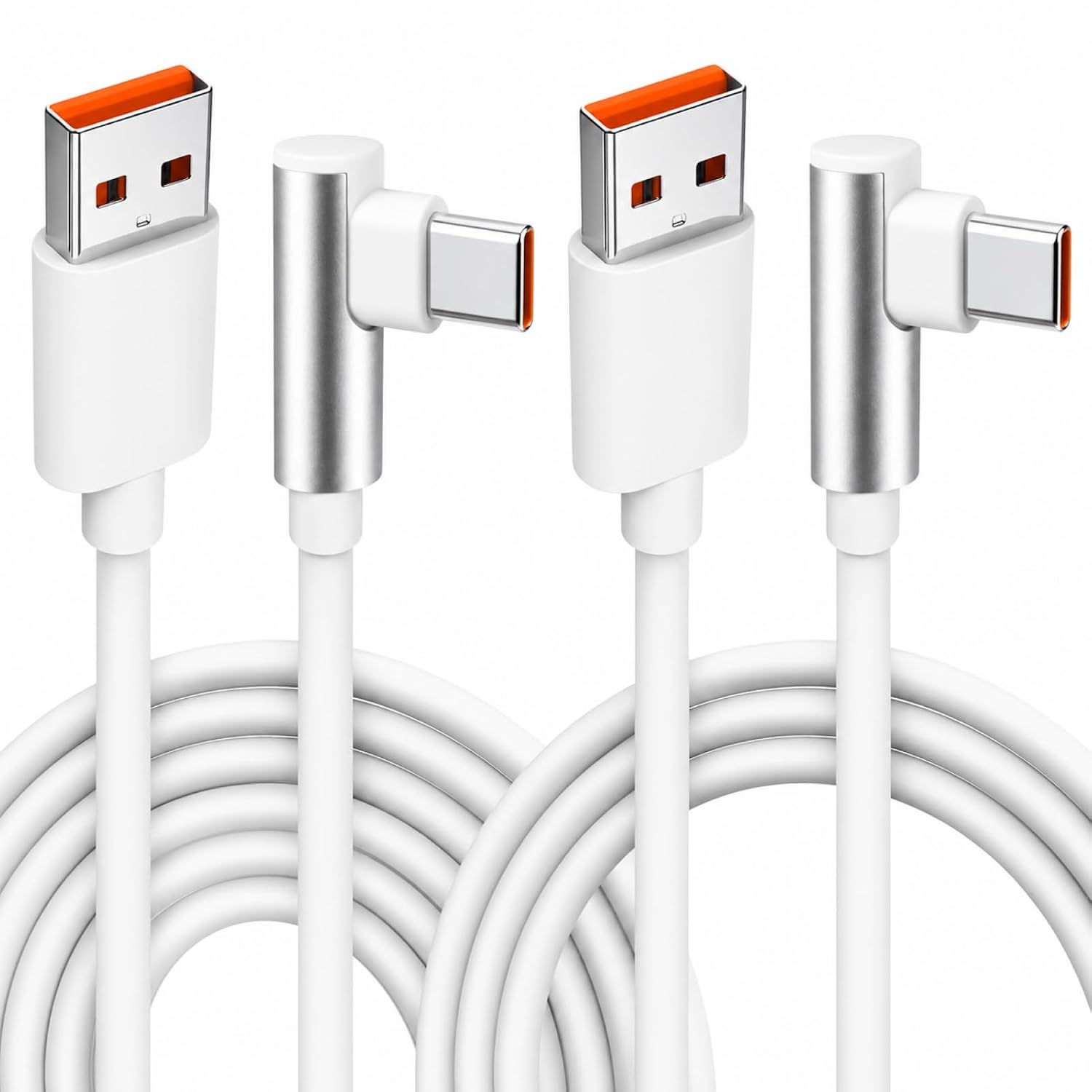 120w 6a Usb-c Ladekabel, 90° Winkel, Schnellladung, Kompatibel Mit Mi15/mi14/mi13/mi12, Poco F7/x6, Redmi Note 14/13, 2 M Länge, Weiß.