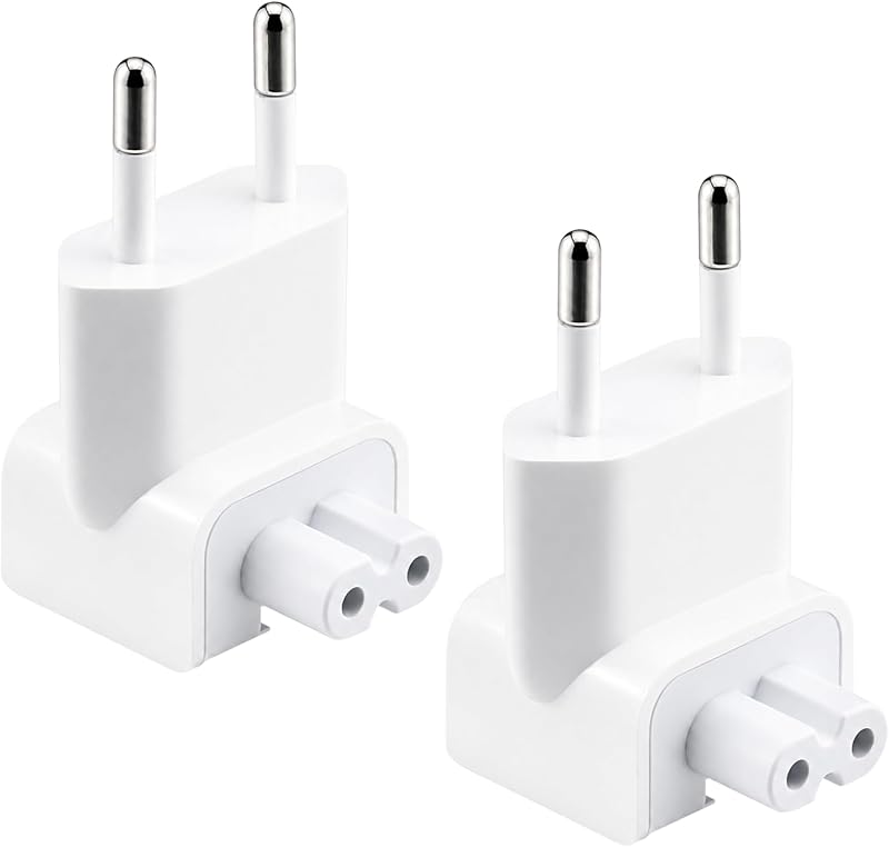 2er-pack Eu-netzadapter Für Macbook Und Ipad, Kompatibel Mit Apple-geräten Und Usb-c-ladegeräten.