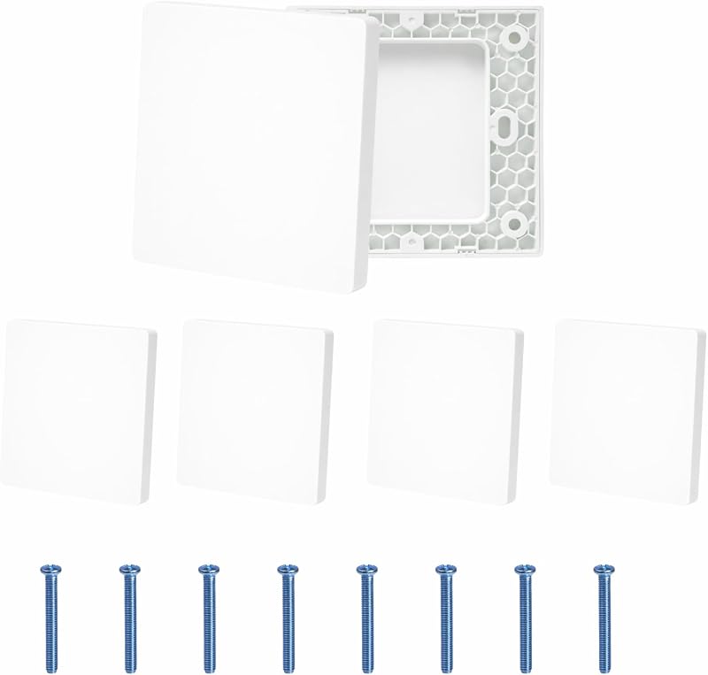 Weiße 8,7 X 8,7 Cm Steckdosenabdeckungen, Kunststoff-wandschalterabdeckung Mit Schraubbefestigung, Abdeckplatte Für Flache Steckdosen Und Flache Wandsteckdosenleisten