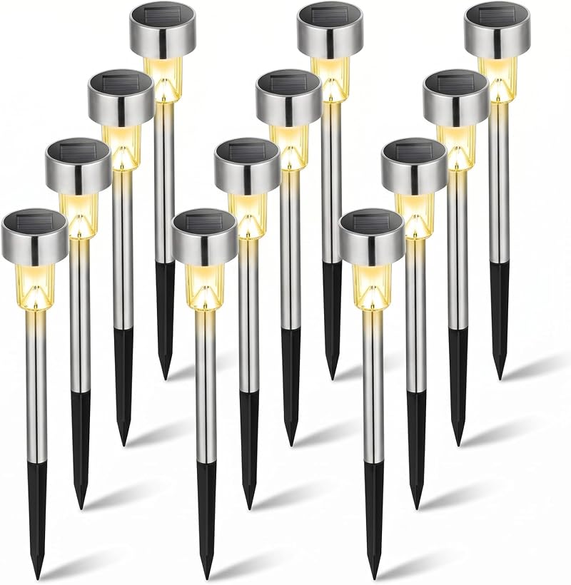 12er-pack Cnmtcco Led-solarleuchten Für Den Außenbereich, Garten, Ip44 Wasserdicht, Für Balkon, Terrasse, Gehwege, Rasen, Außendekoration (warmweiß)