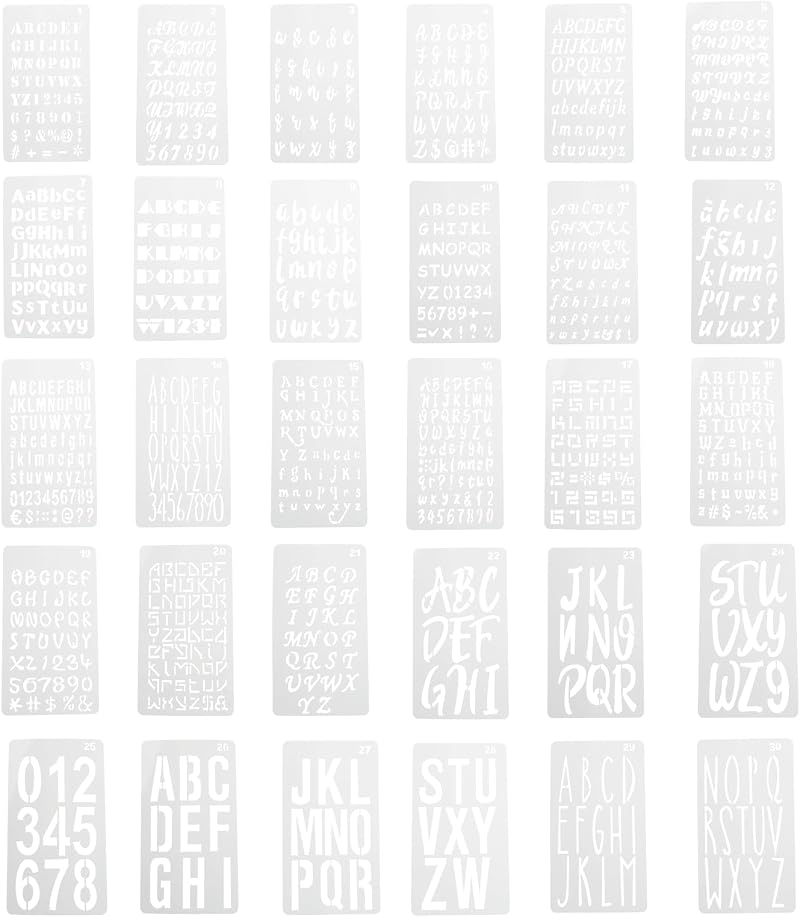 30 Alphabet-schablonen Zum Malen, Bastelbedarf Für Kinder, Buchstaben-schablonen, Normograph-buchstaben