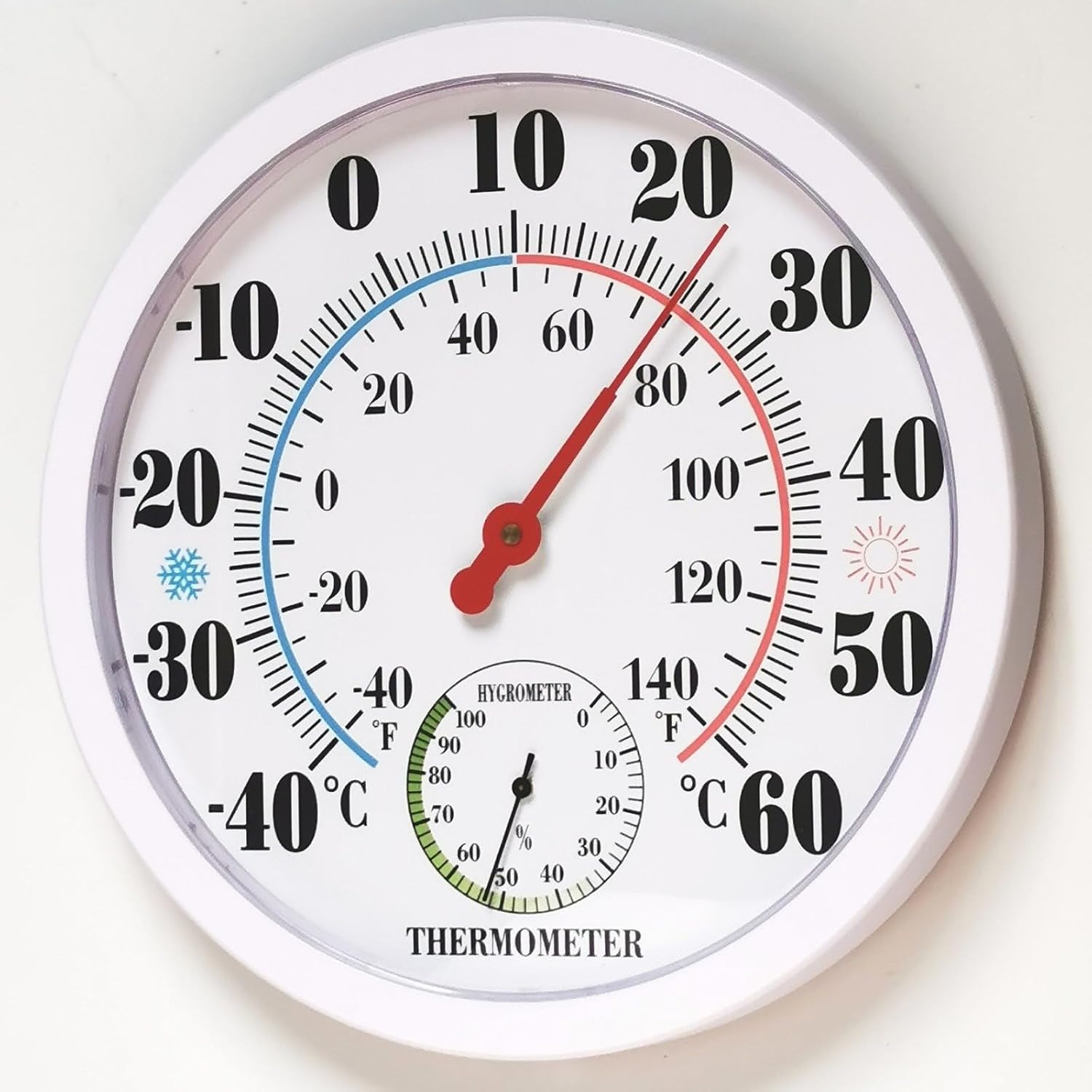 Wetterfestes Analoges Thermometer/hygrometer Für Drinnen Und Draußen – Präzise 2-in-1-messung Für Garten, Balkon Und Gewächshaus