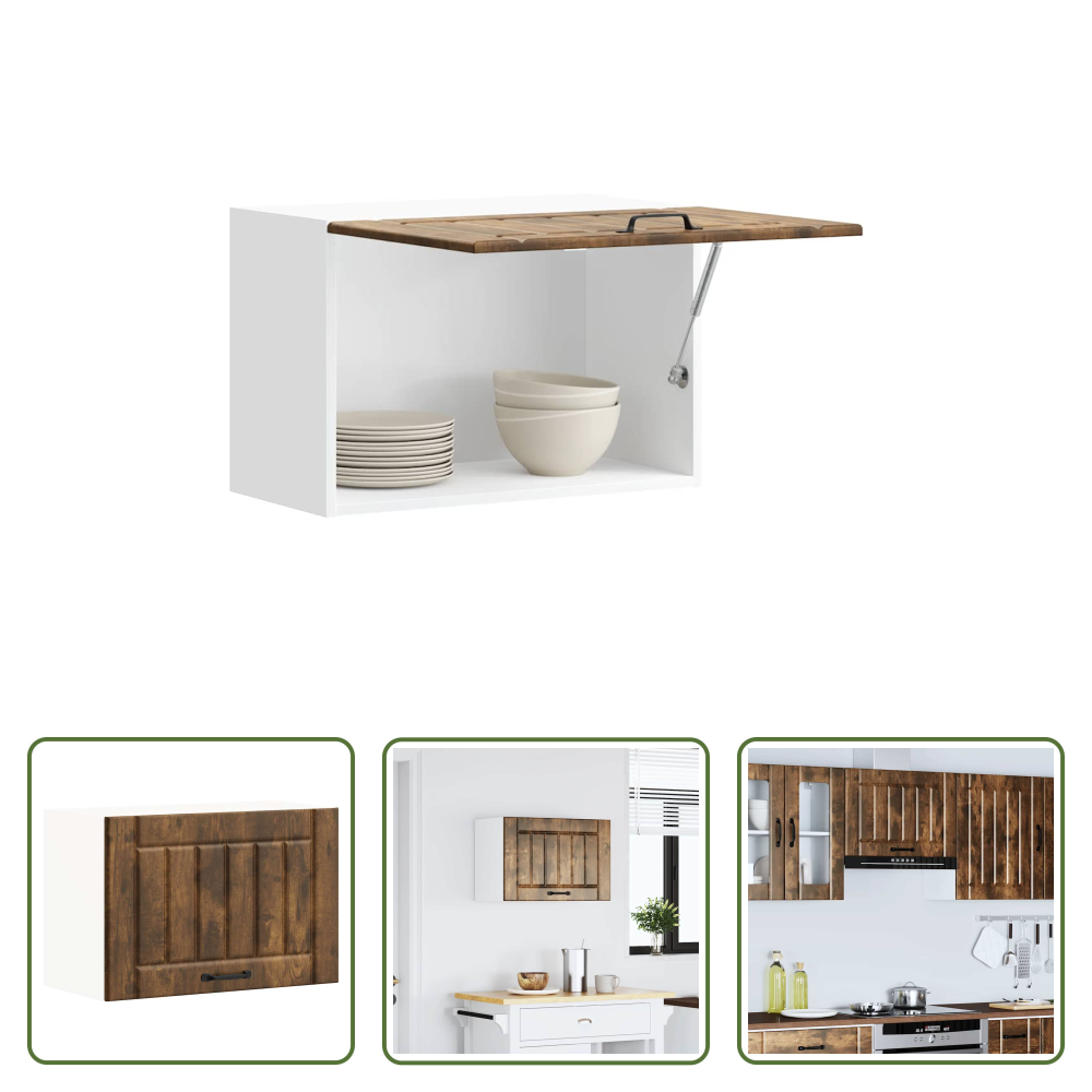 Vidaxl Holzwerkstoff - Küchen-hängeschrank Lucca Räuchereiche Holzwerkstoff