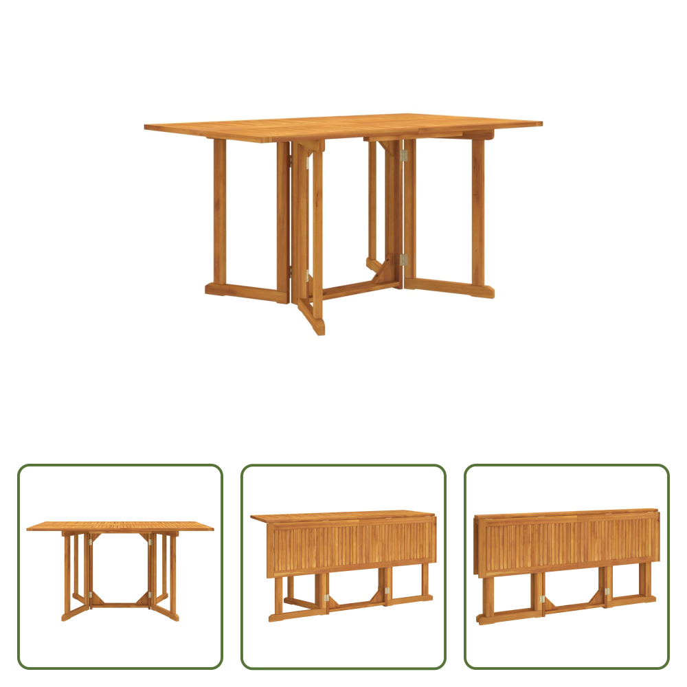 Vidaxl Klapptisch - Garten-klapptisch Butterfly 150x90x75 Cm Massivholz Teak