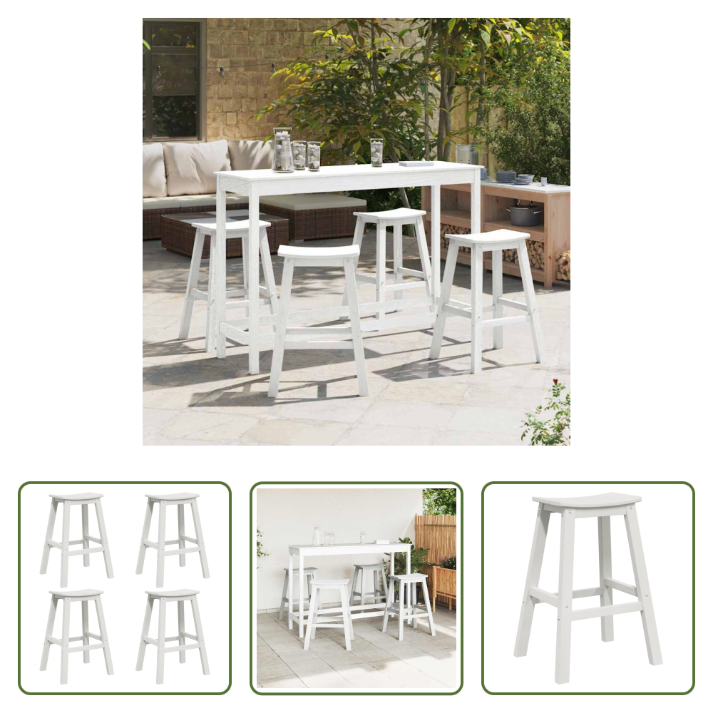 Vidaxl Terrassenbar - Garten Bar Set 4 Pcs Weiß Hdpe