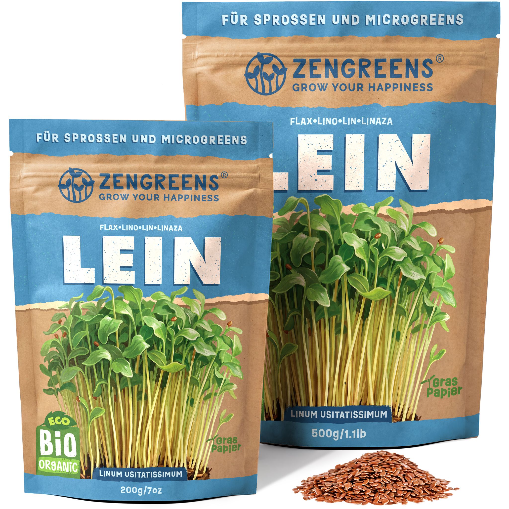 Bio Keimsaat Leinsamen 500 G Sprossen Und Microgreens Zengreens