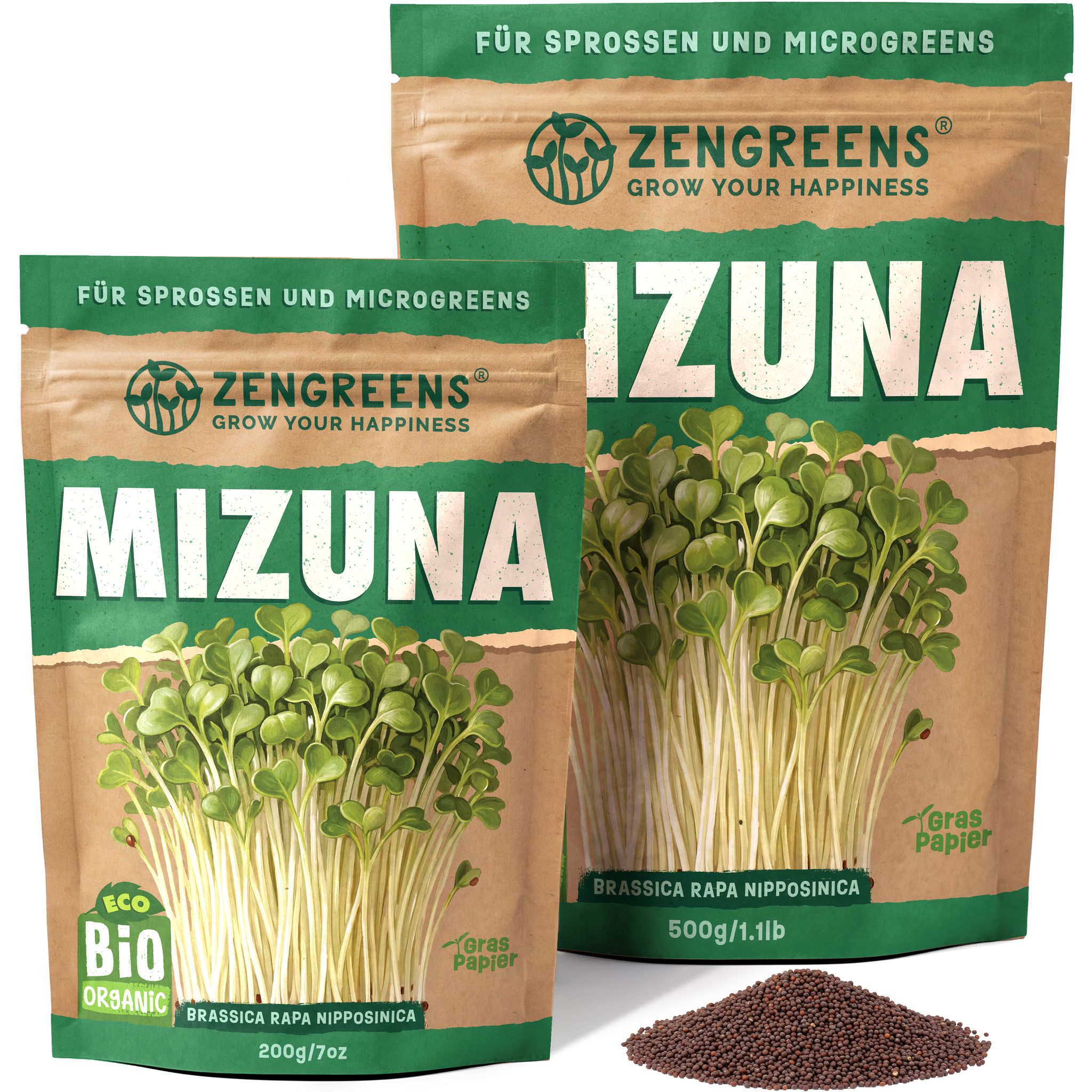 Bio Keimsaat Mizuna 500 G Sprossen Und Microgreens Zengreens