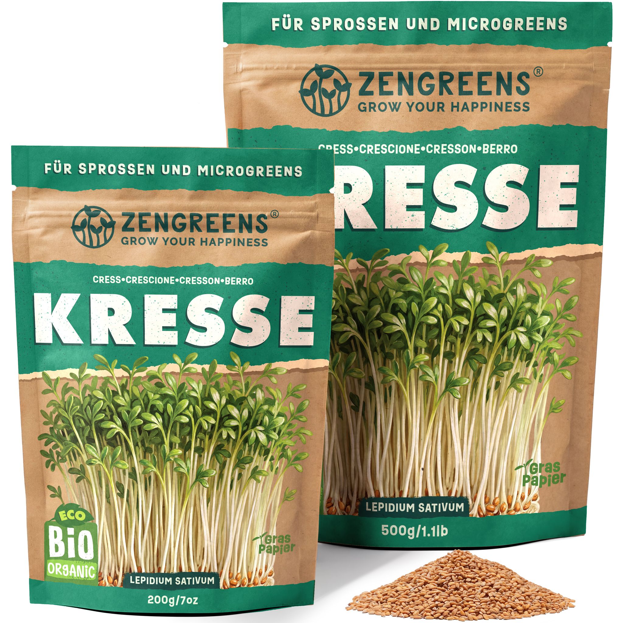 Bio Keimsaat Kresse 200 G Sprossen Und Microgreens Zengreens