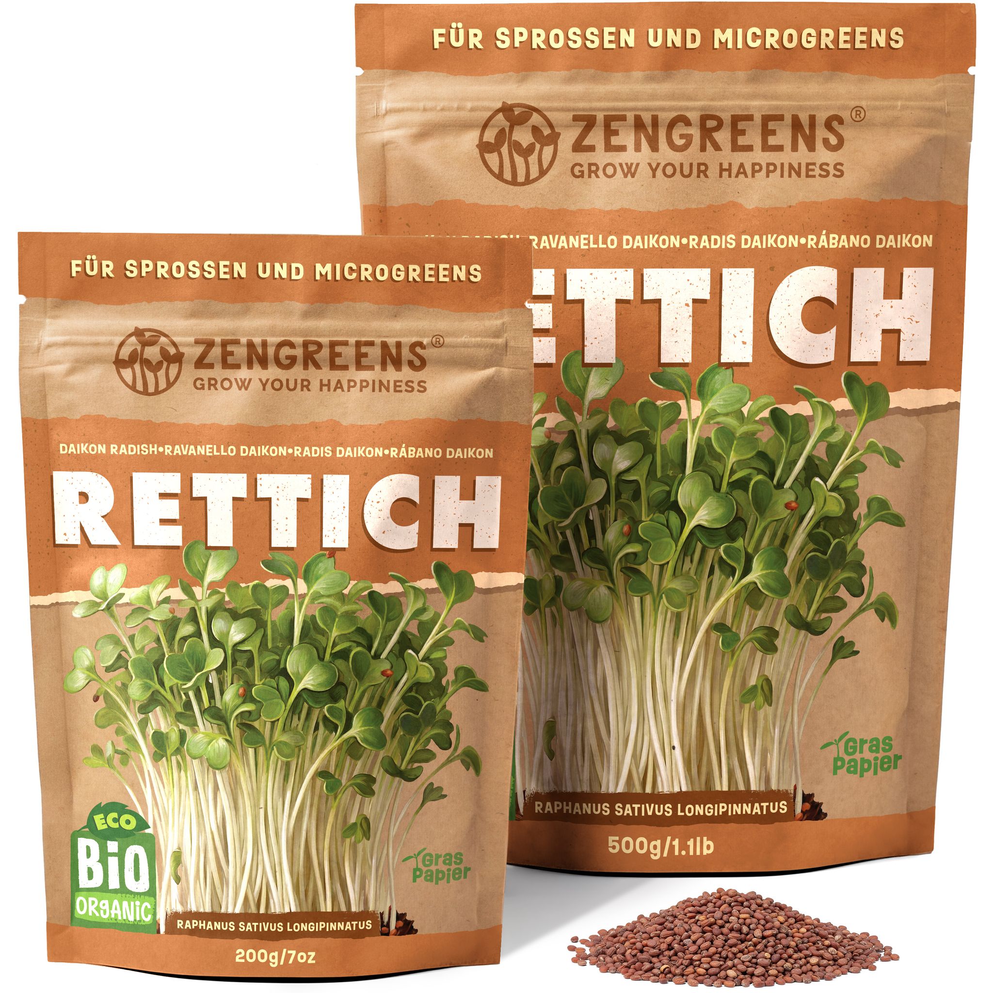 Bio Keimsaat Daikon-rettich 500 G Sprossen Und Microgreens Samen