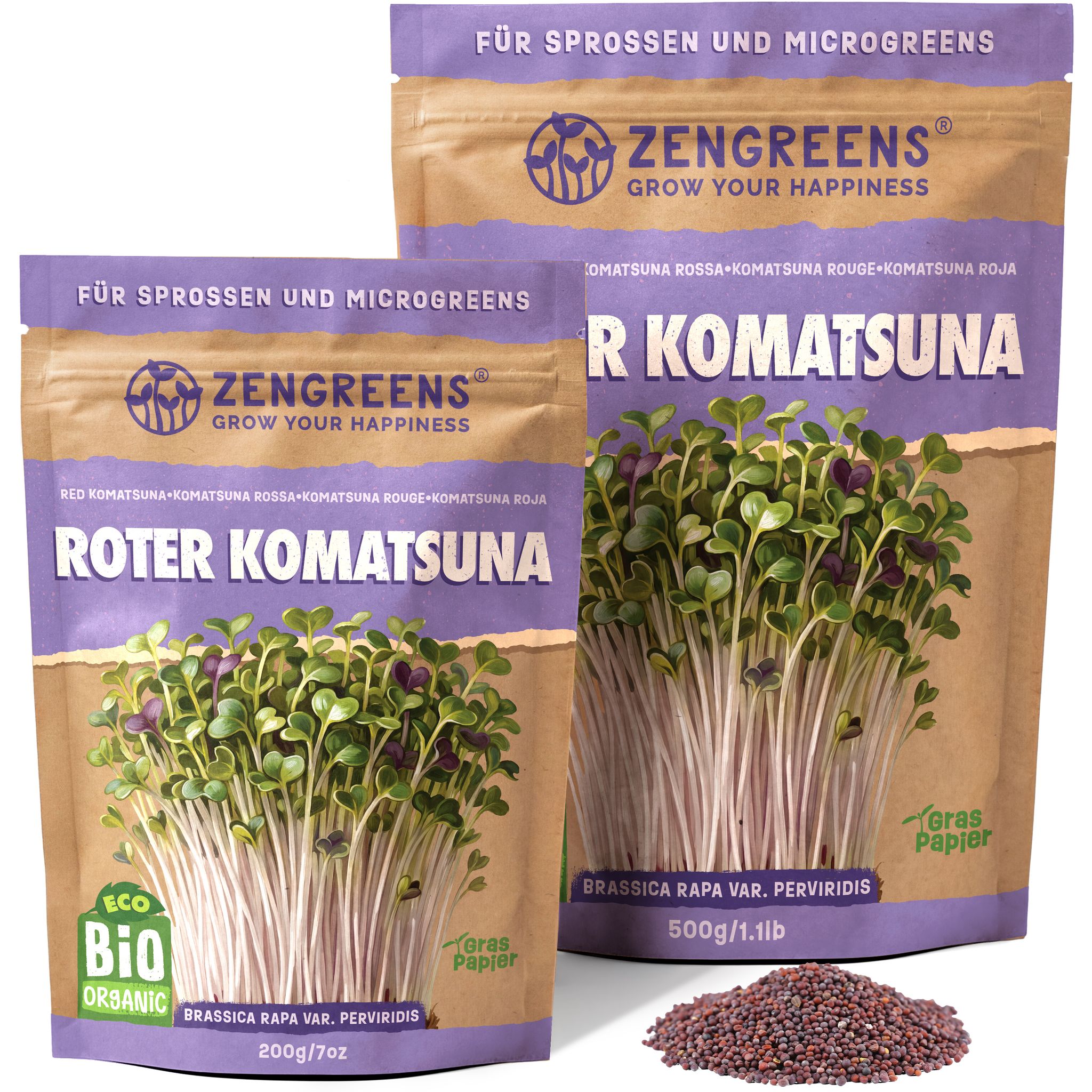Bio Keimsaat Roter Komatsuna 500 G Sprossen Und Microgreens Samen