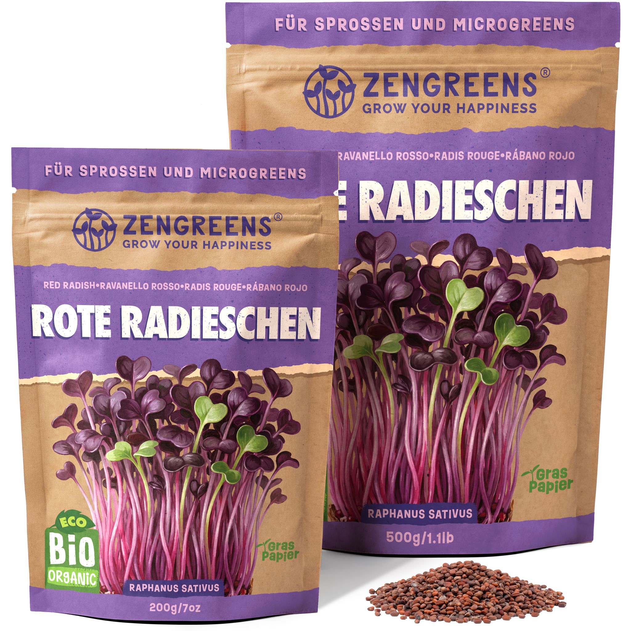 Bio Keimsaat Rotes Radieschen 200 G Sprossen Microgreens