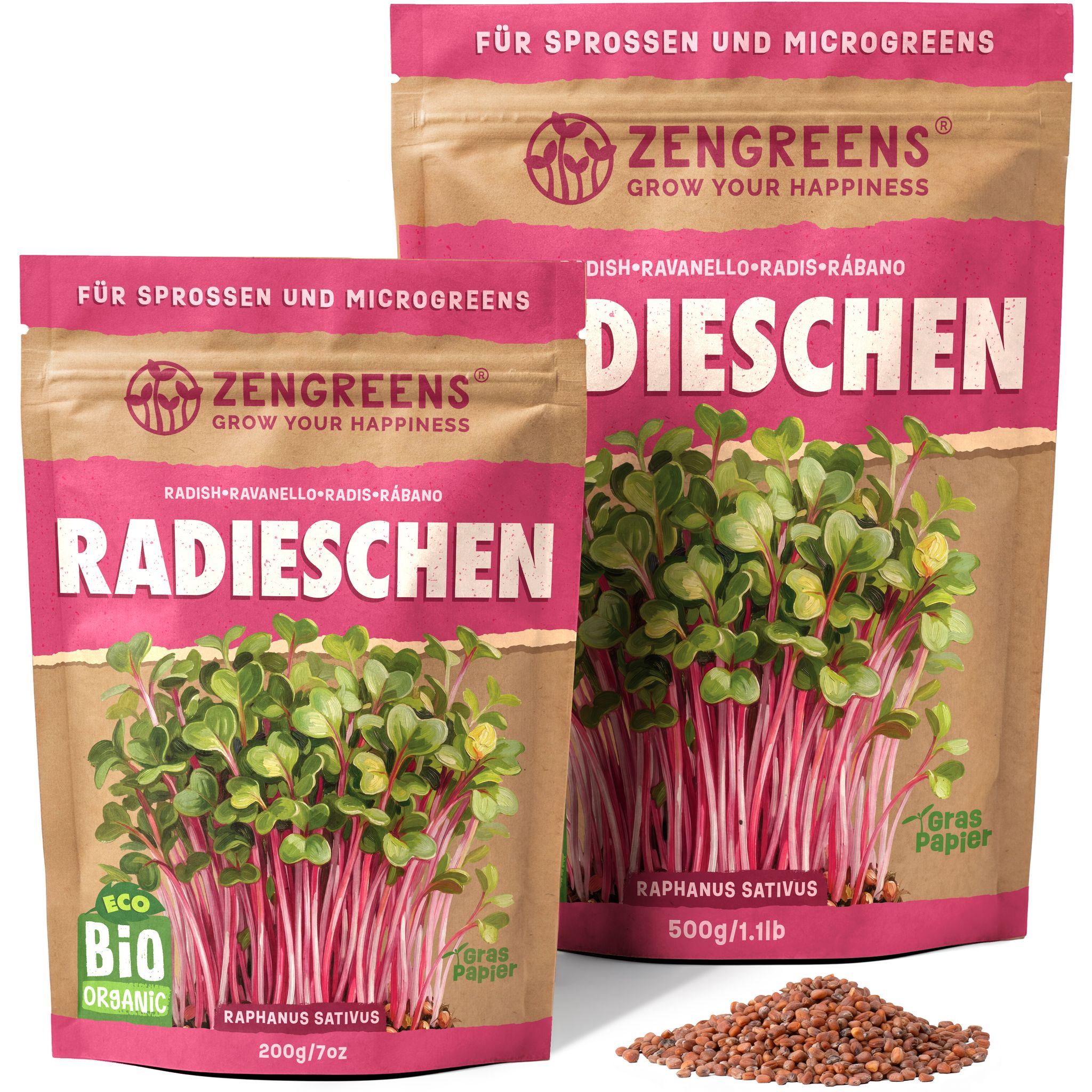 Bio Keimsaat Radieschen 200 G Sprossen Und Microgreens Zengreens