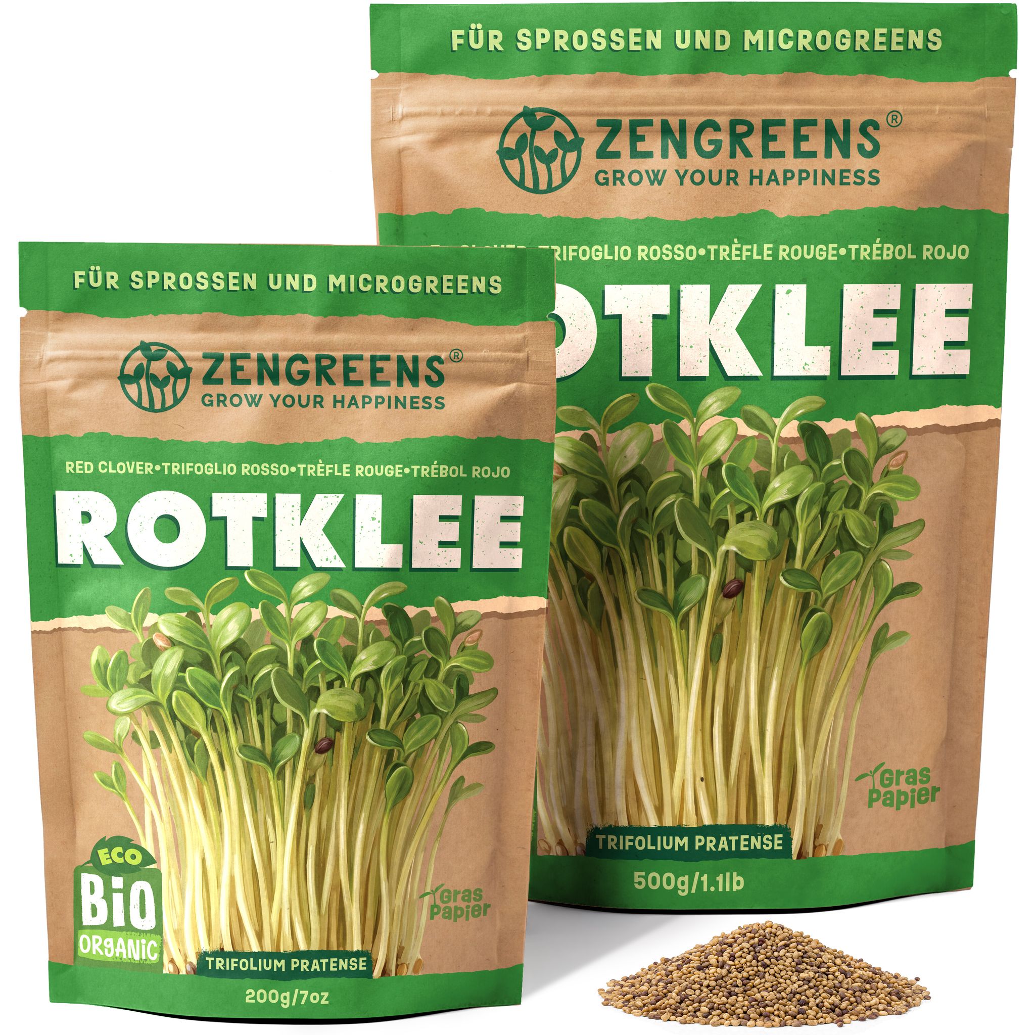 Bio Keimsaat Rotklee 500 G Sprossen Und Microgreens Zengreens