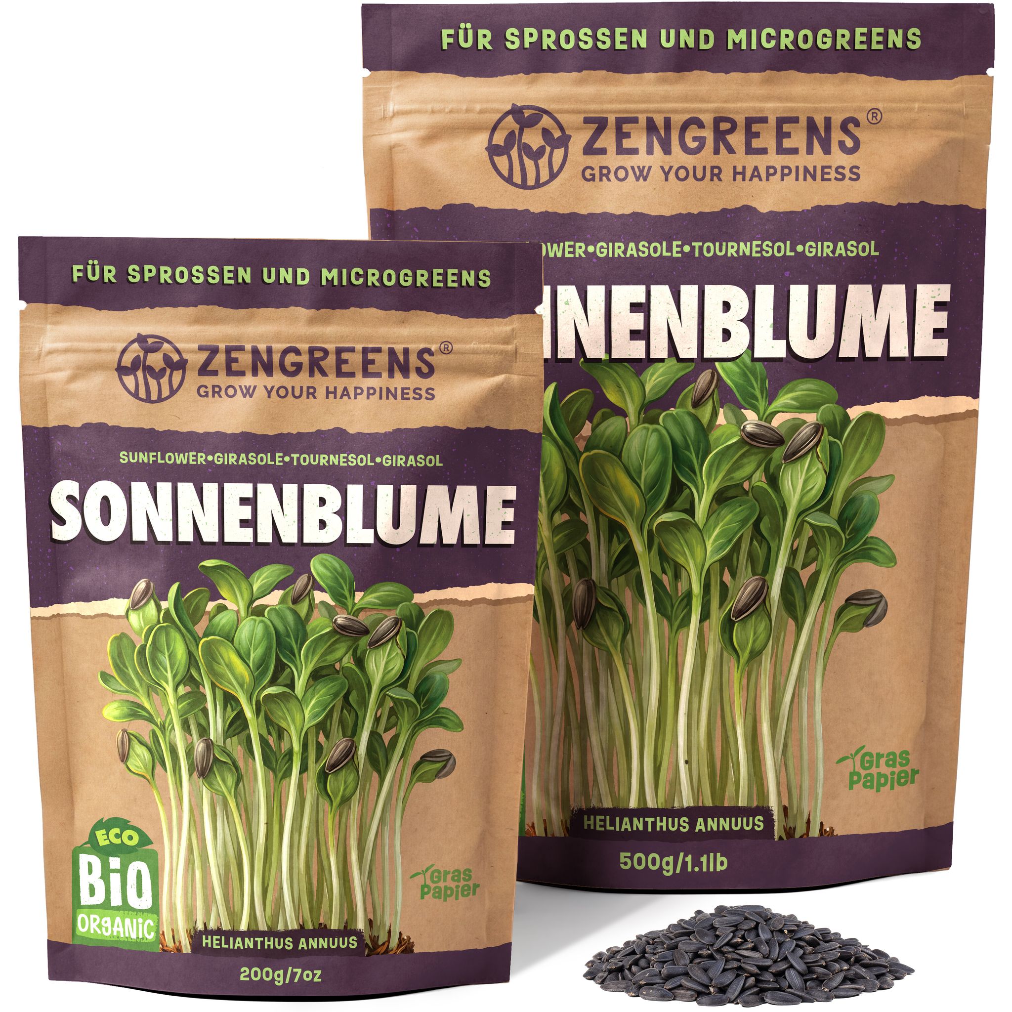 Bio Keimsaat Sonnenblume 200 G Sprossen Und Microgreens Zengreens