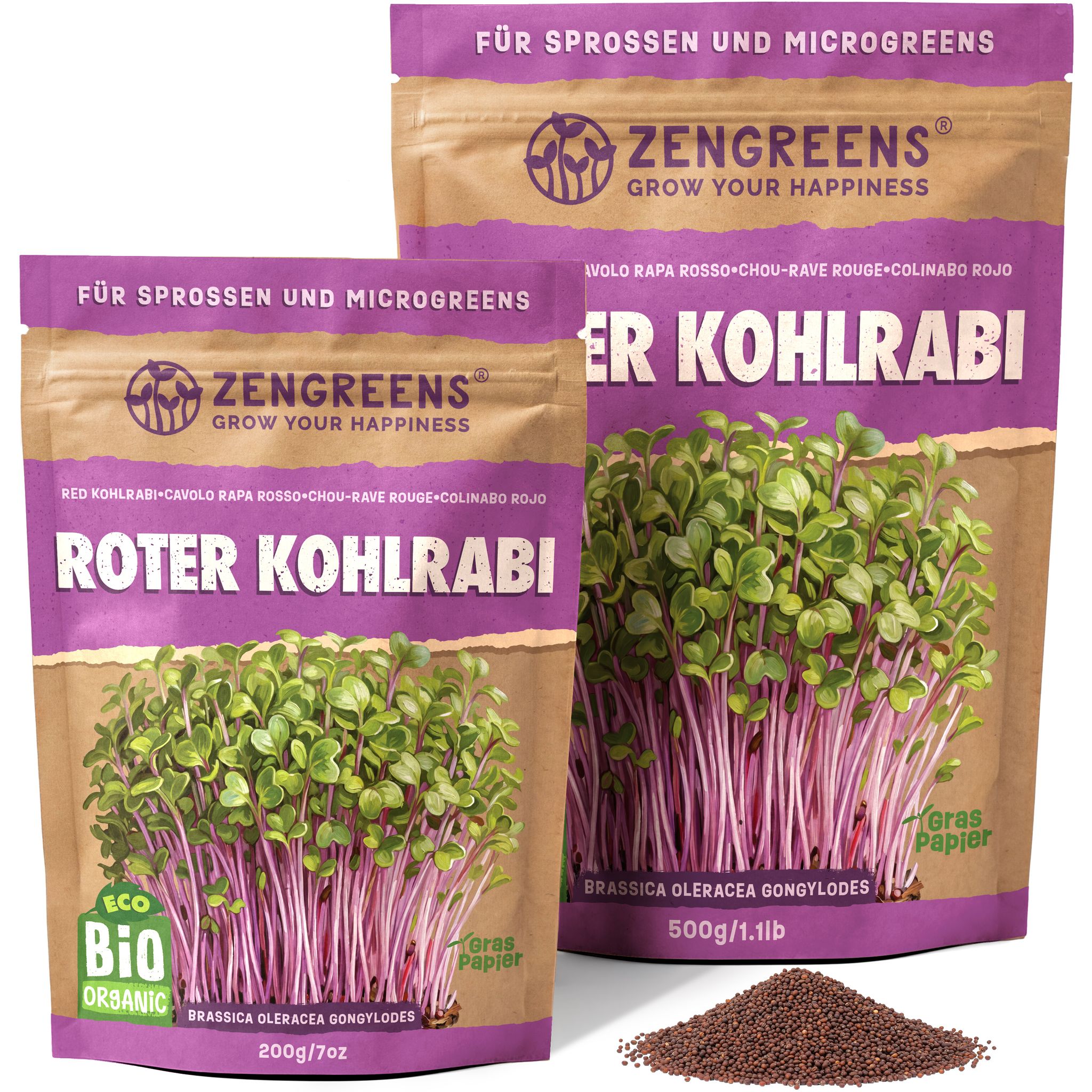 Bio Keimsaat Roter Kohlrabi 500 G Sprossen Und Microgreens Samen