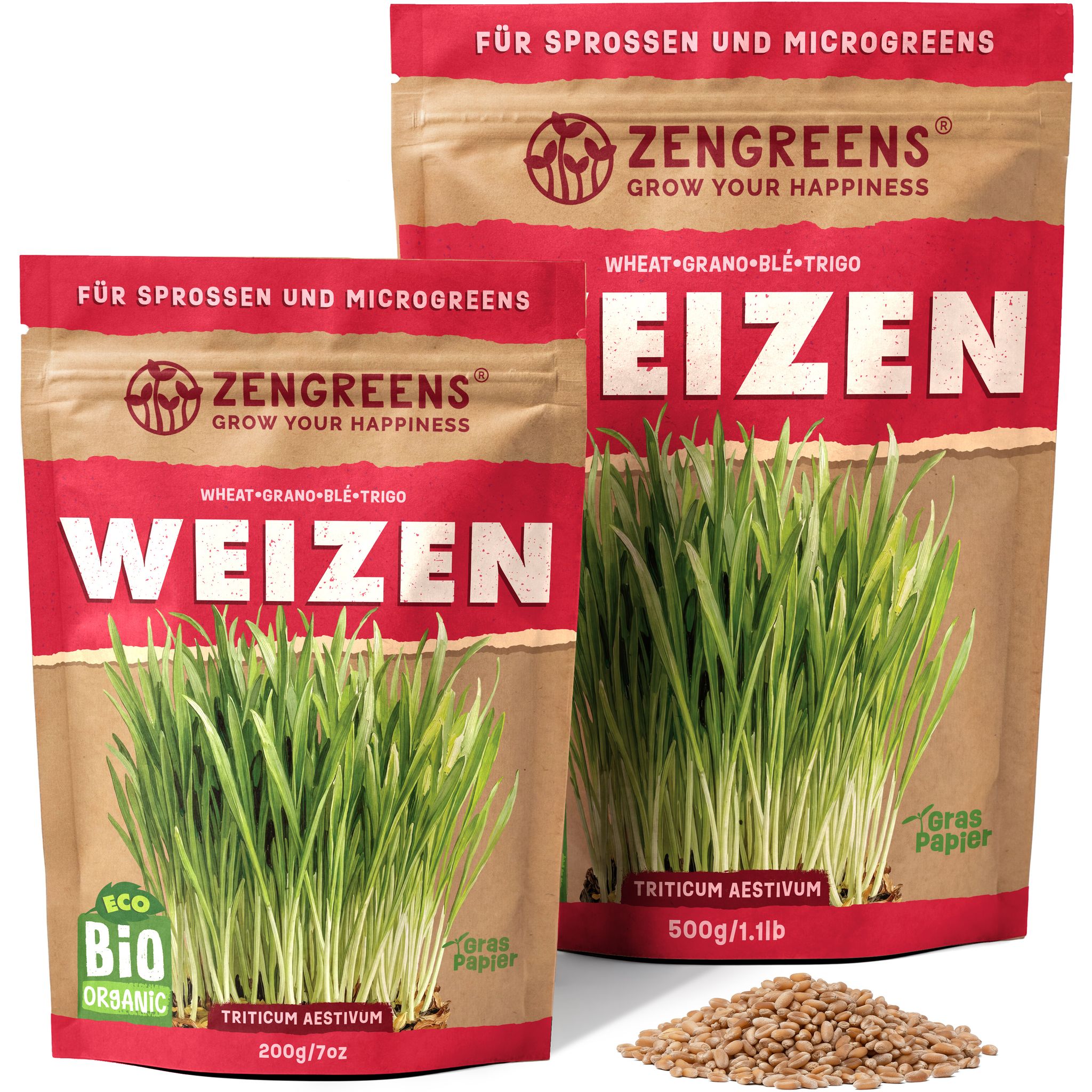 Bio Keimsaat Weizen 500 G Sprossen Und Microgreens Zengreens