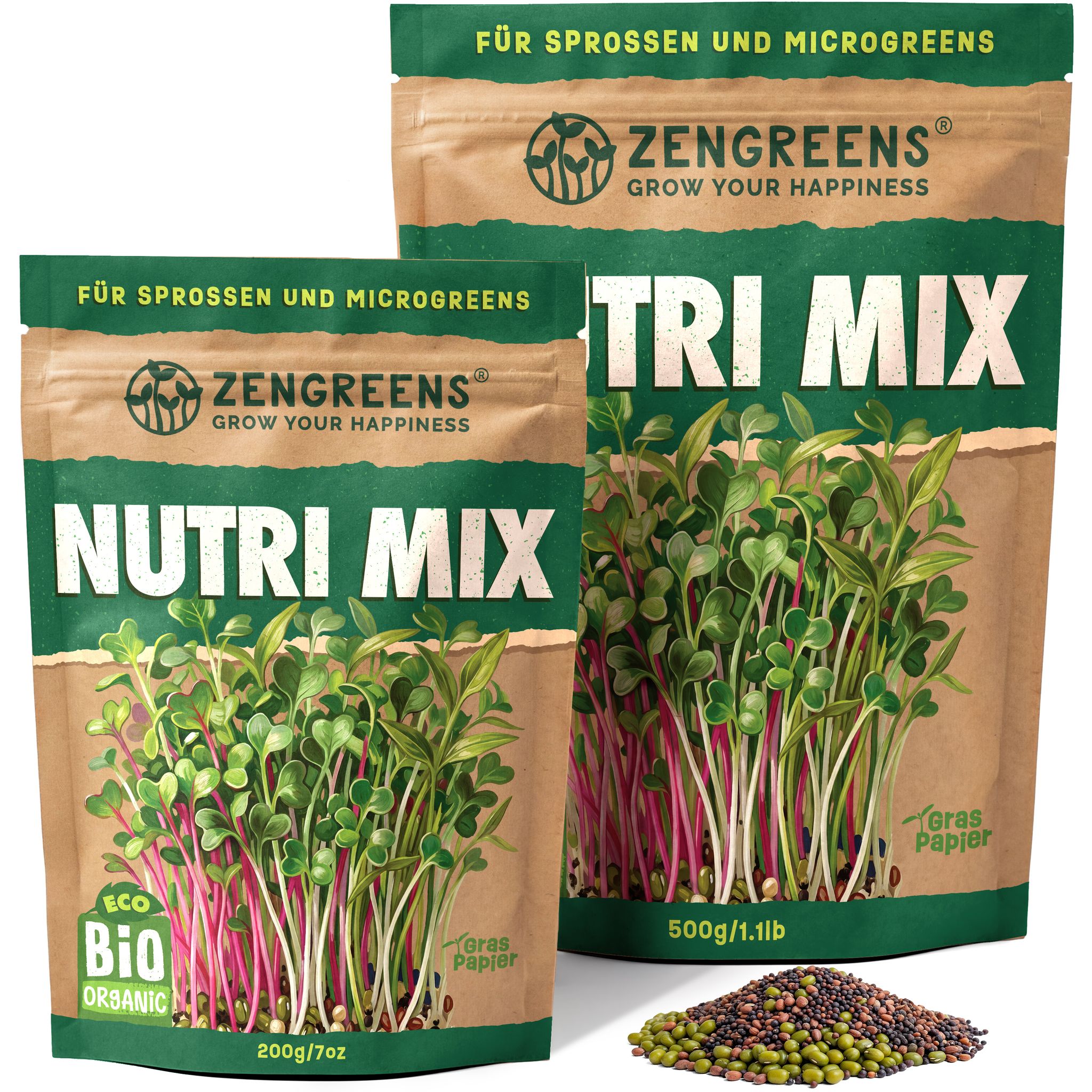 Bio Keimsaat Nutri-mix 200 G Sprossen Und Microgreens Zengreens