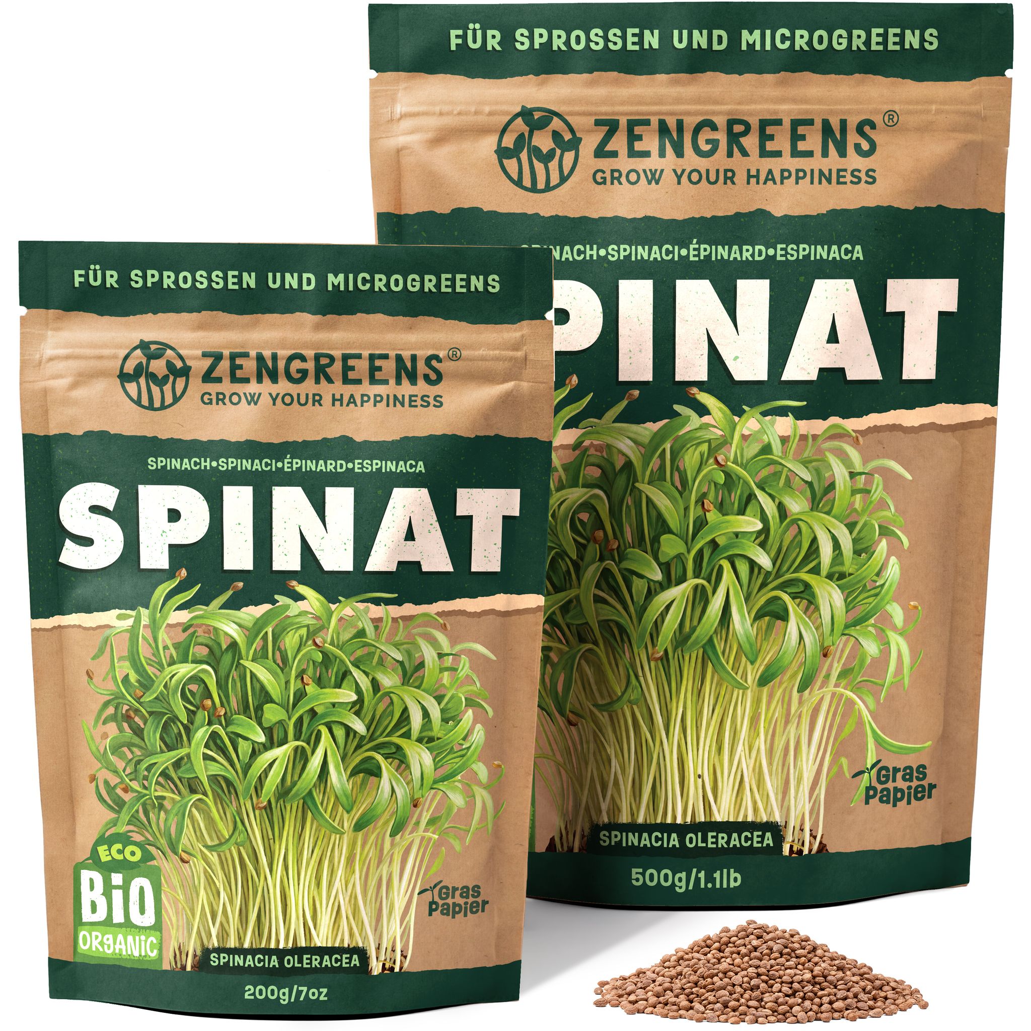 Bio Keimsaat Spinat 200 G Sprossen Und Microgreens Zengreens