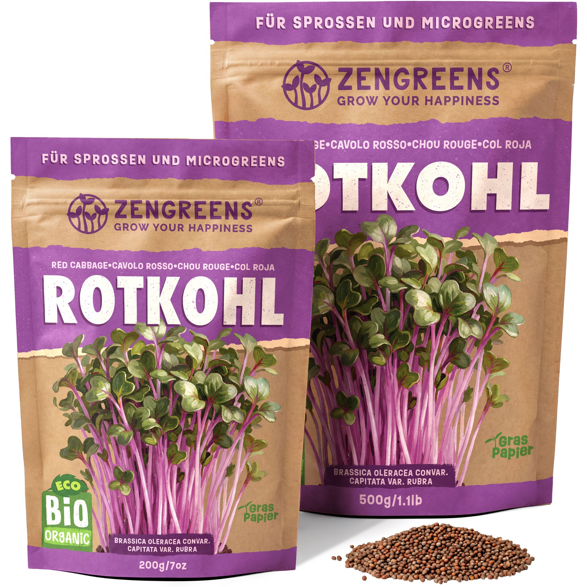 Bio Keimsaat Rotkohl 500 G Sprossen Und Microgreens Zengreens