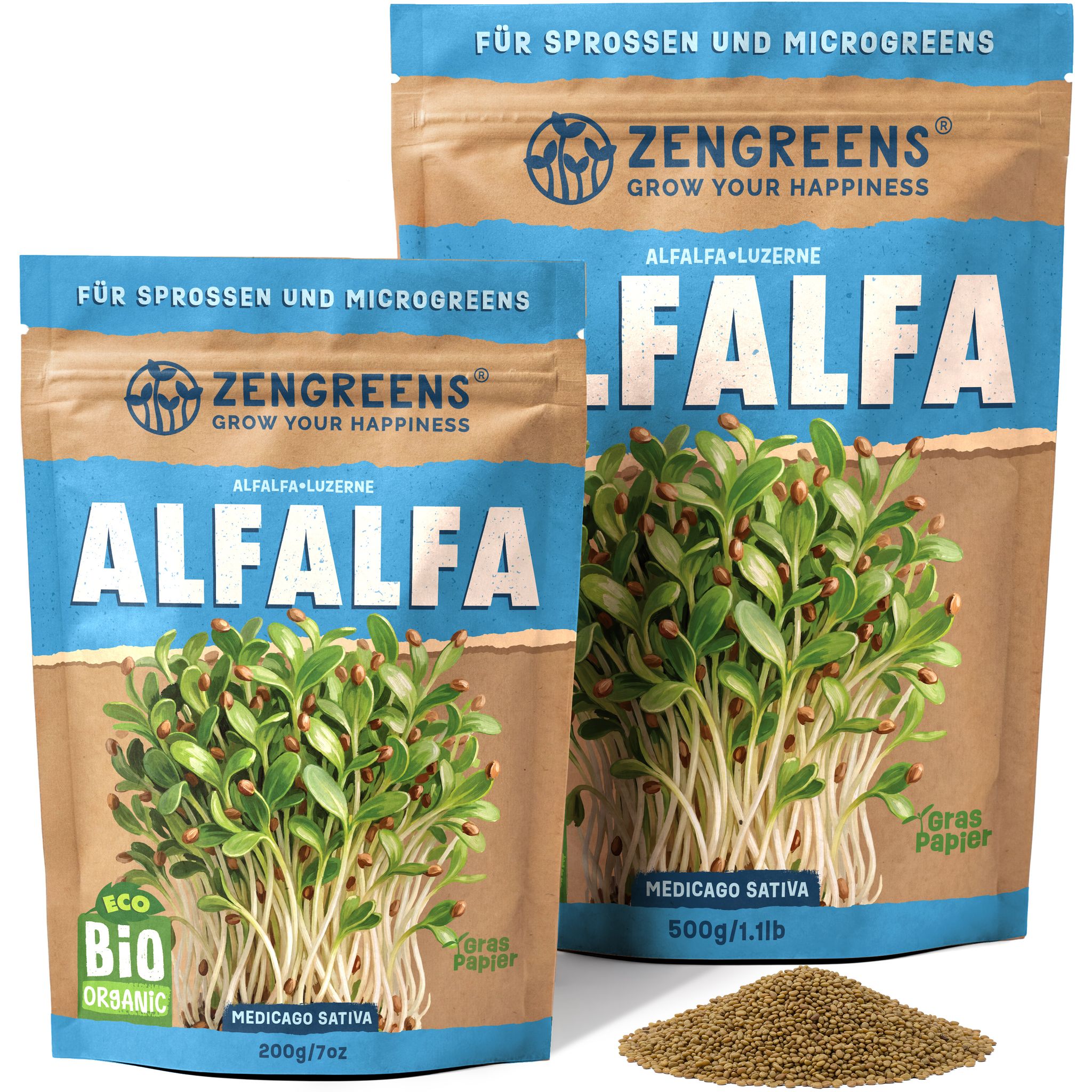 Bio Keimsaat Alfalfa 200 G Sprossen Und Microgreens Zengreens