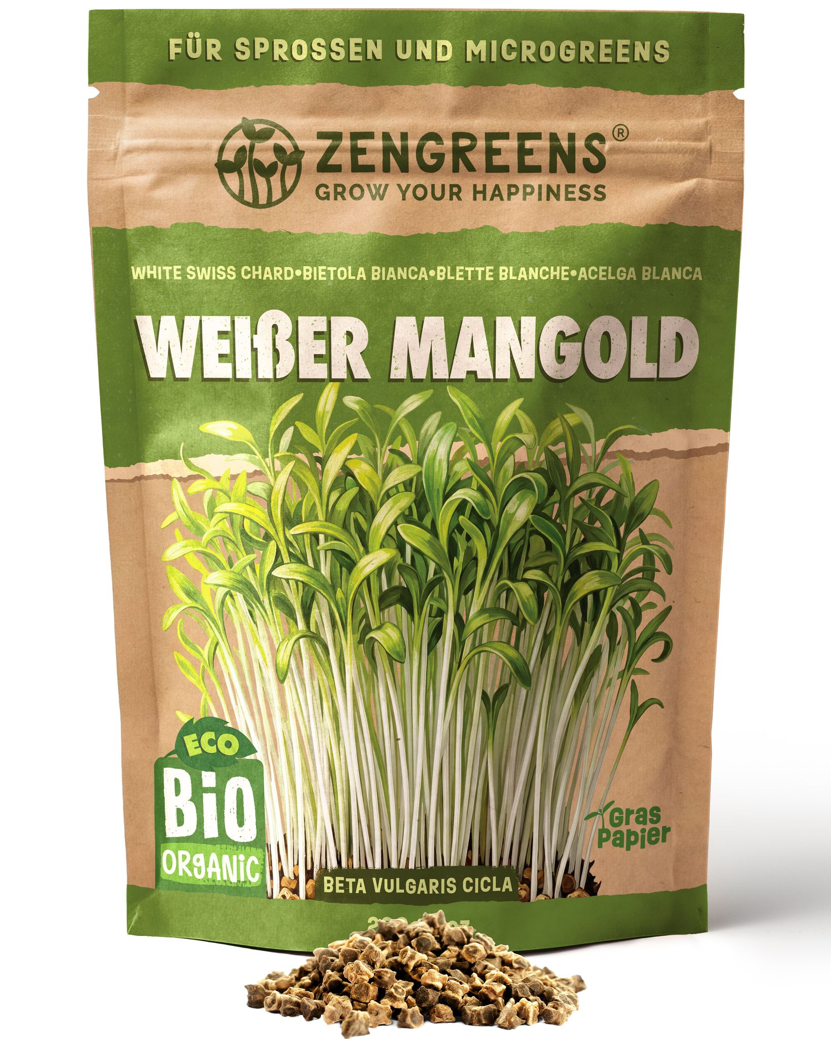 Bio Microgreens Samen Weißer Mangold 200 G Keimsaat Zengreens