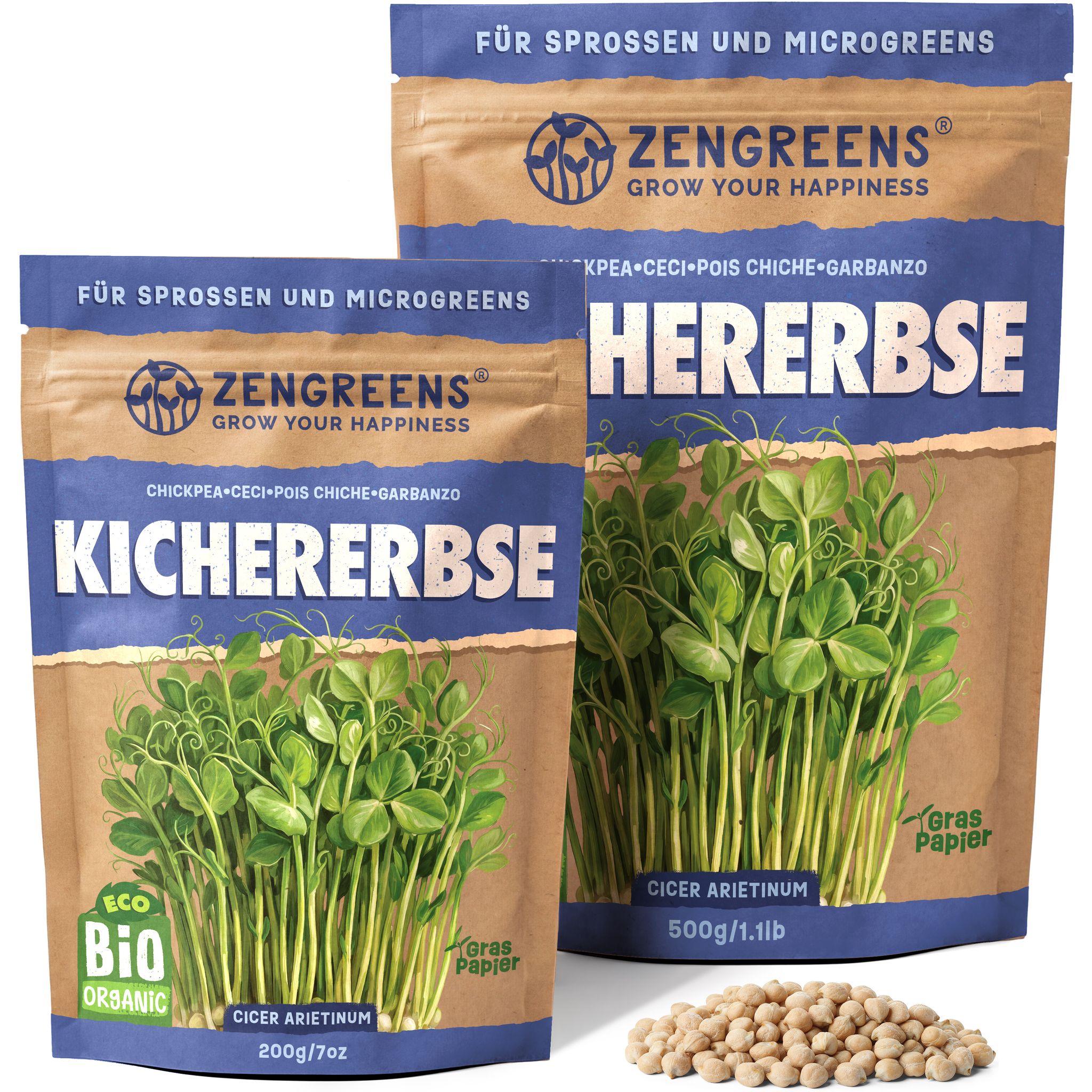 Bio Microgreens Samen Kichererbse 500 G Keimsaat Zengreens