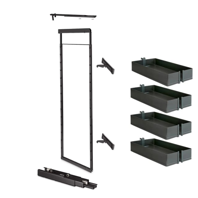 Dispensa-x Anthrazit Für Korpusbreite 300 Mm, Korpusinnenhöhe 1200 - 1600 Mm Apothekerauszug 100 Kg Tragkraft Mit Arena Pure Tablaren / Kesseböhmer