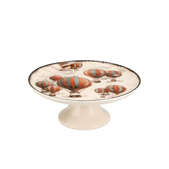 Alzata Aus Stoneware Nordic Sky Voyager 26 Cm Mit Winterlichem Ballon-design