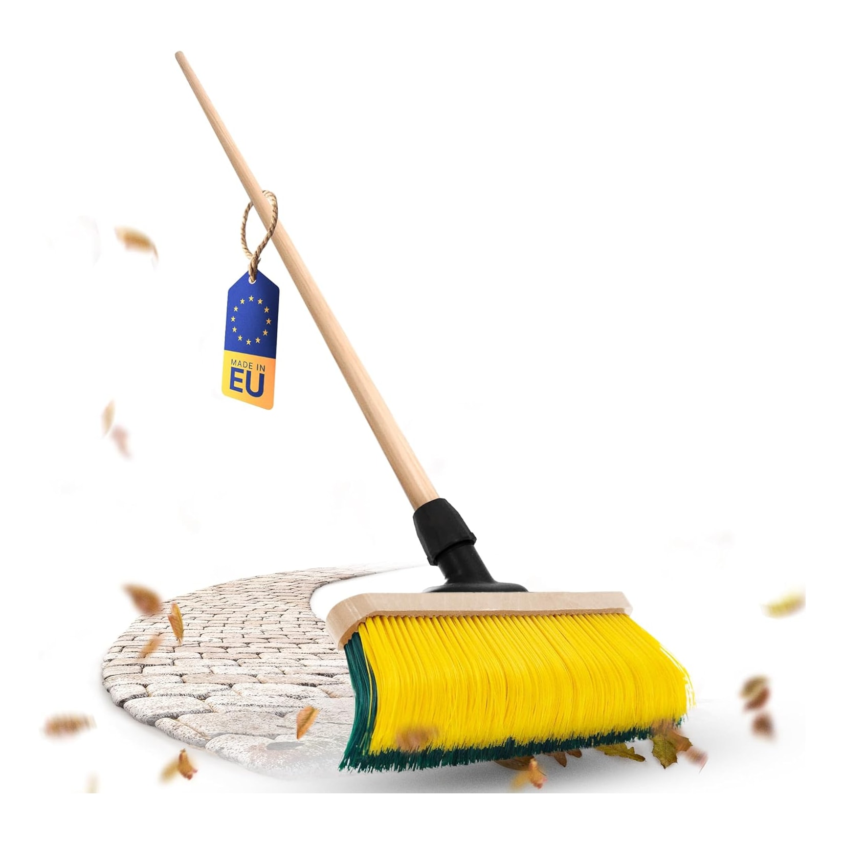 Novaliv Premium Krallenbesen mit Stiel 50cm, Spezialbesen gebogenen Borsten - Ideal als Gartenbesen, Kratzbesen, Kunstrasen Besen, Optimal für Camping, Straßenbesen, Kehrbesen