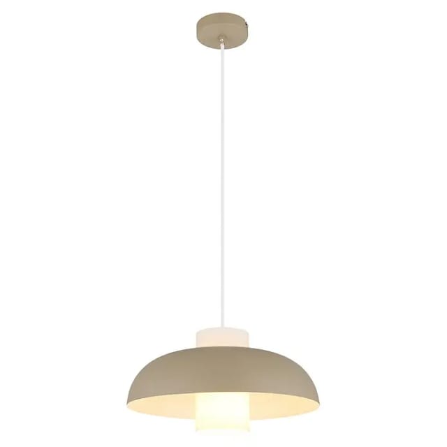 Pendelleuchte Hängelampe Sandfarben Esstischlampe Küchenleuchte, Glas Opal, 1x E27, Dxh 38 X 120 Cm