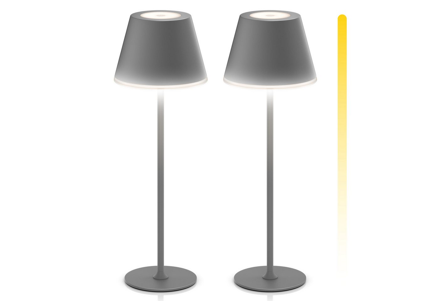 Brandson 2x LED Tischleuchte mit Akku, kabellos, Touch-Dimmer, 3 Lichtmodi, Metall, Schreibtisch- & Nachttischlampe, anthrazit Bild 4
