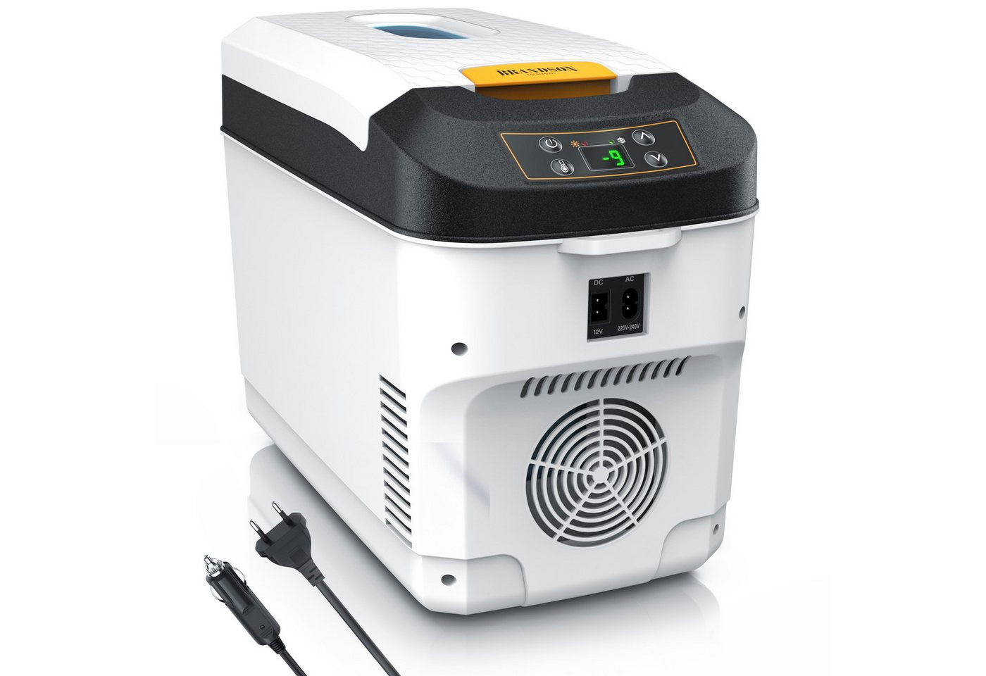 Brandson Elektrische Kühlbox, 10 L, Sichtfensterdeckel, Kühlt & hält Warm, von bis zu -10 bis +65°C, weiß Bild 5