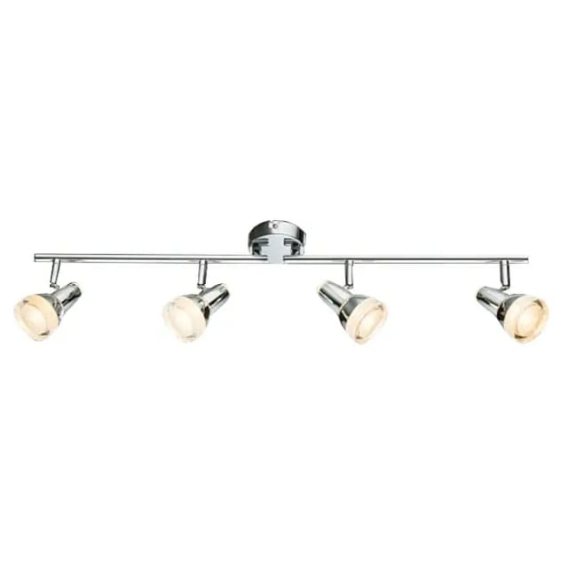 Led Deckenlampe Wohnzimmerlampe Spotleuchte Verstellbar Deckenleuchte 4 Flammig, Bewegliche Strahler Glaskristalle, 4x 4w 4x 240lm Warmweiß, Lxh 68,5 X 17 Cm