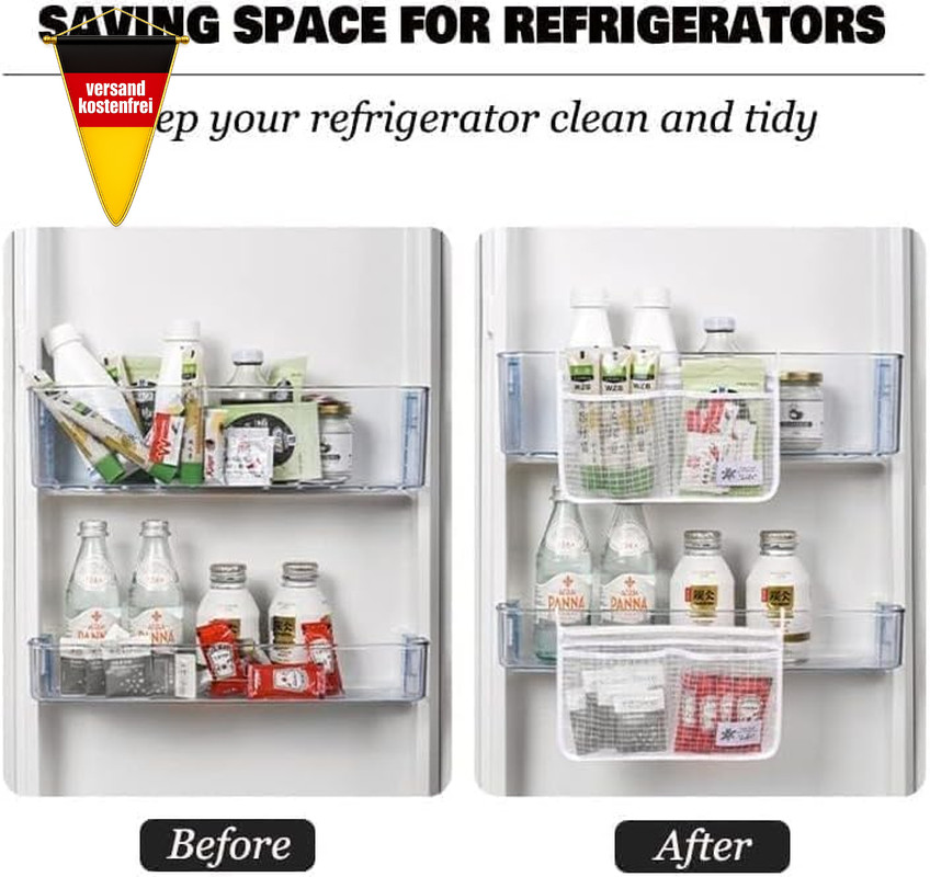 Kühlschrank Organizer Set Doppelfach Hängend für Lebensmittel und Getränke Bild 2