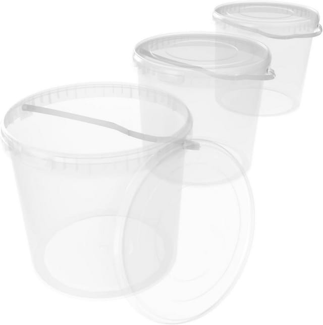 Eimer Mit Deckel 10 Liter In Transparent - 3 Stück