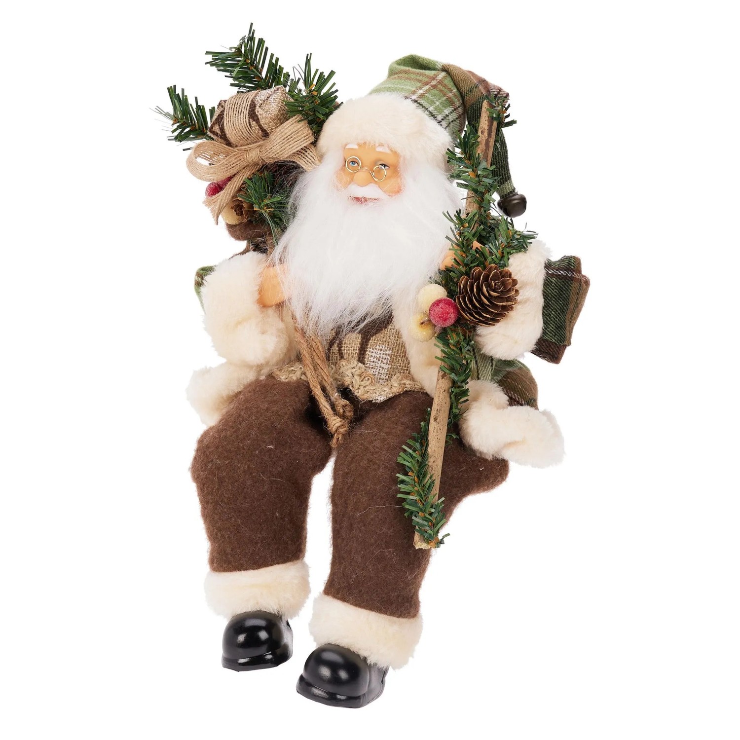 Weihnachtsmann Sitzend Polyester 20 cm x 10 cm x 30 cm Mehrfarbig