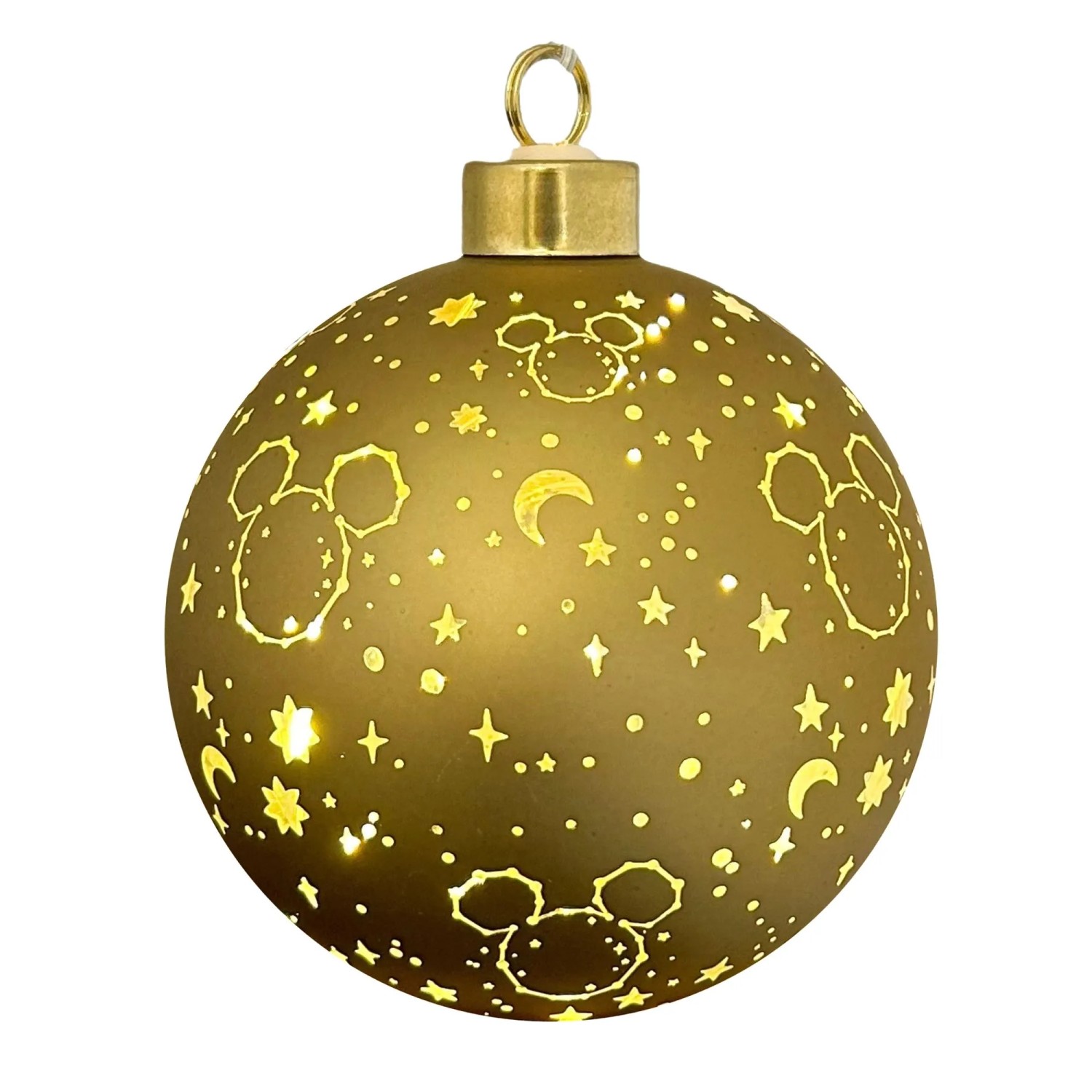 Disney Glas-Kugel mit Beleuchtung Mickey Sterne Klein Ø 10 cm Gold