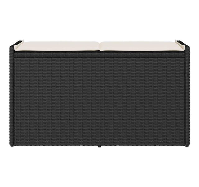 Vidaxl Outdoor-sitzbank Mit Stauraum Und Kissen Schwarz 100 Cm