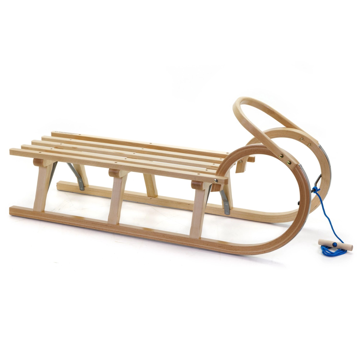 HolzFee Baran S 110 S Plus Schlitten Holz Hörnerschlitten mit Kinder-Haltegriff