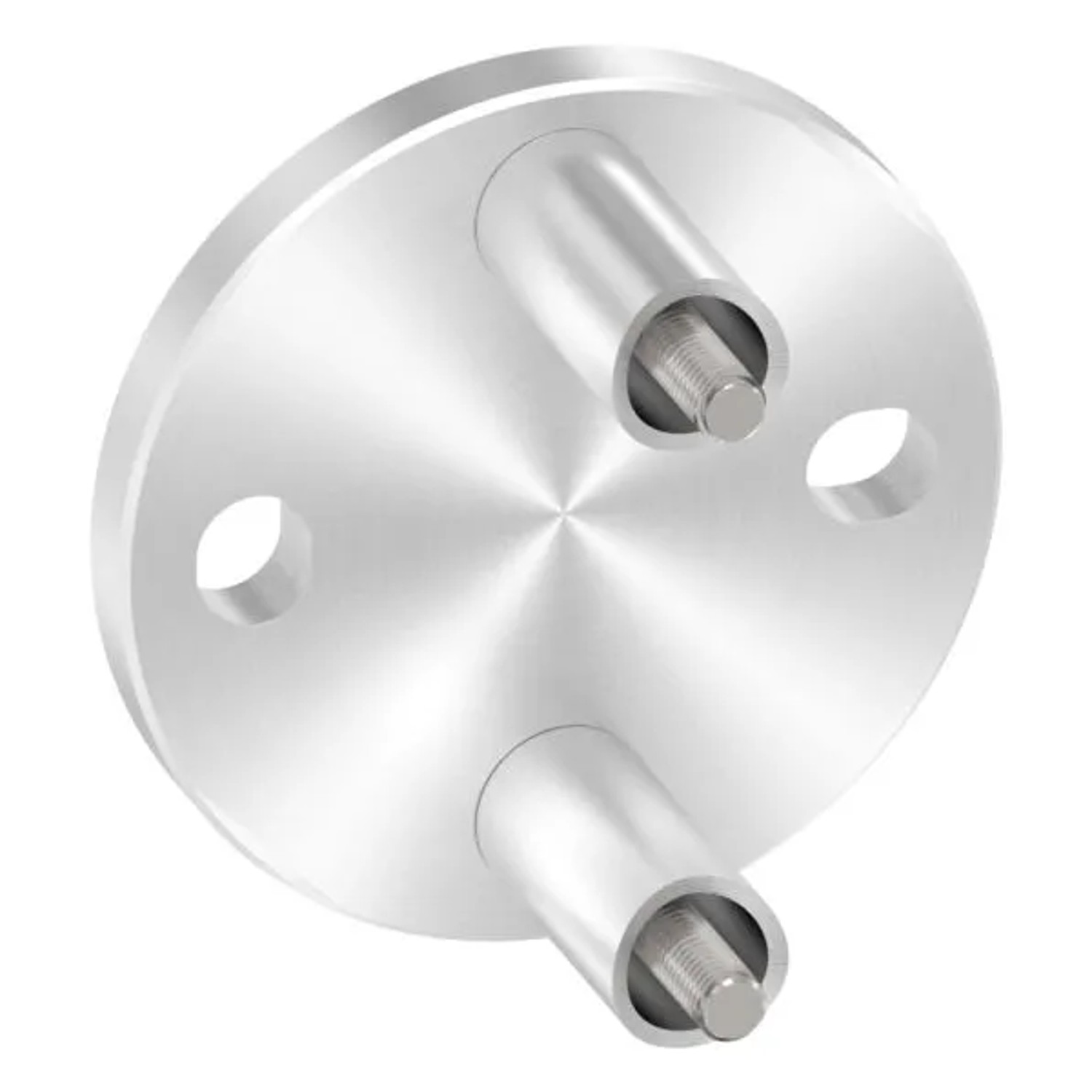 FeNau Wandbefestigung Edelstahl V2A Für Rohr Ø 42,4 mm Platte Ø 100 X 10 mm Geschliffen Korn 240