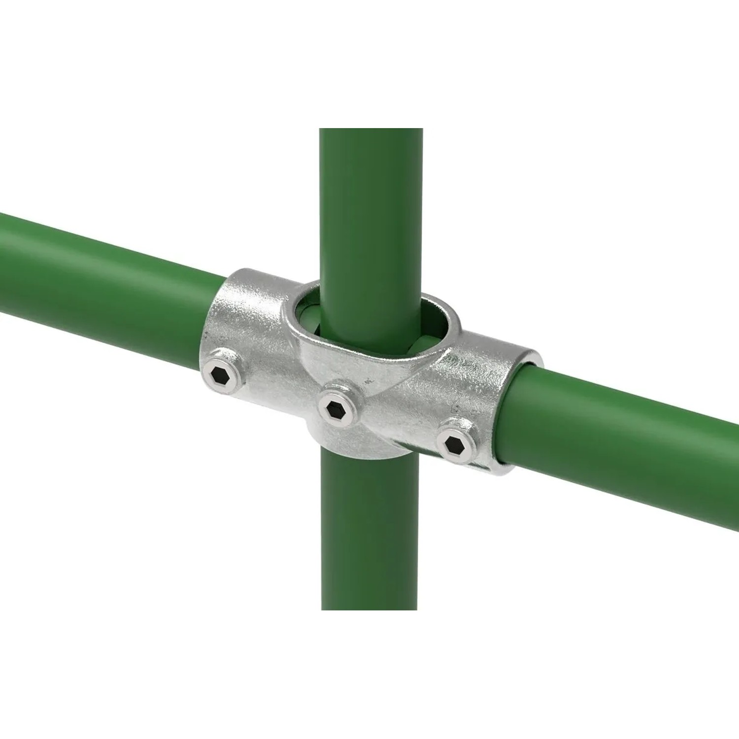 FeNau Rohrverbinder Kreuzstück Verstellbar 0-11 Grad Ø 48,3 mm 1 1/2 Zoll Temperguss Verzinkt 156D48