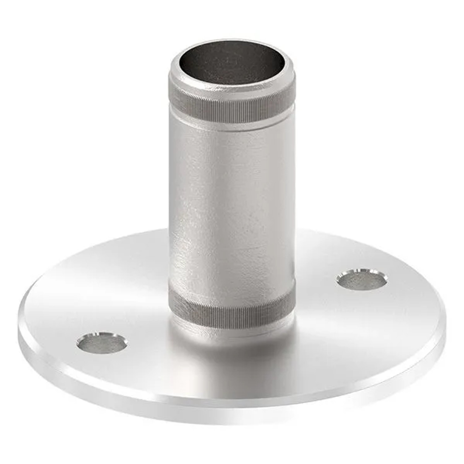 FeNau Wand Und Bodenanker Mit Rändelung Maße Ø 100x6mm Für Rohr Ø 33,7x2,0 mm V2A